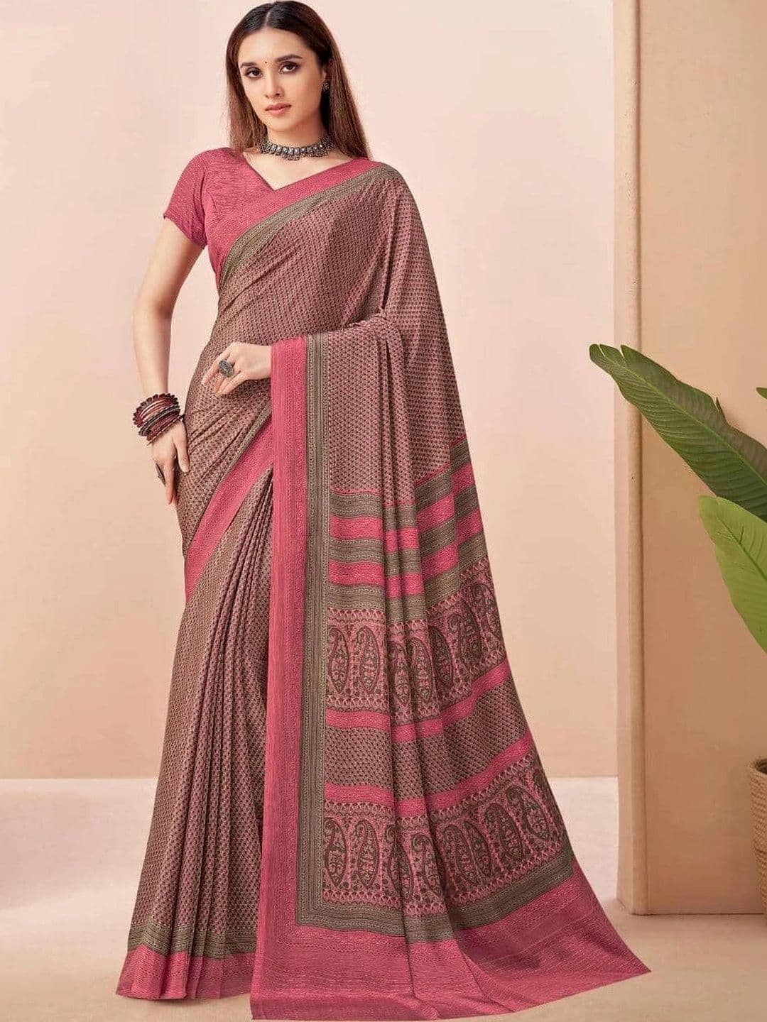 all about you Floral Pure Crepe Saree - view 1