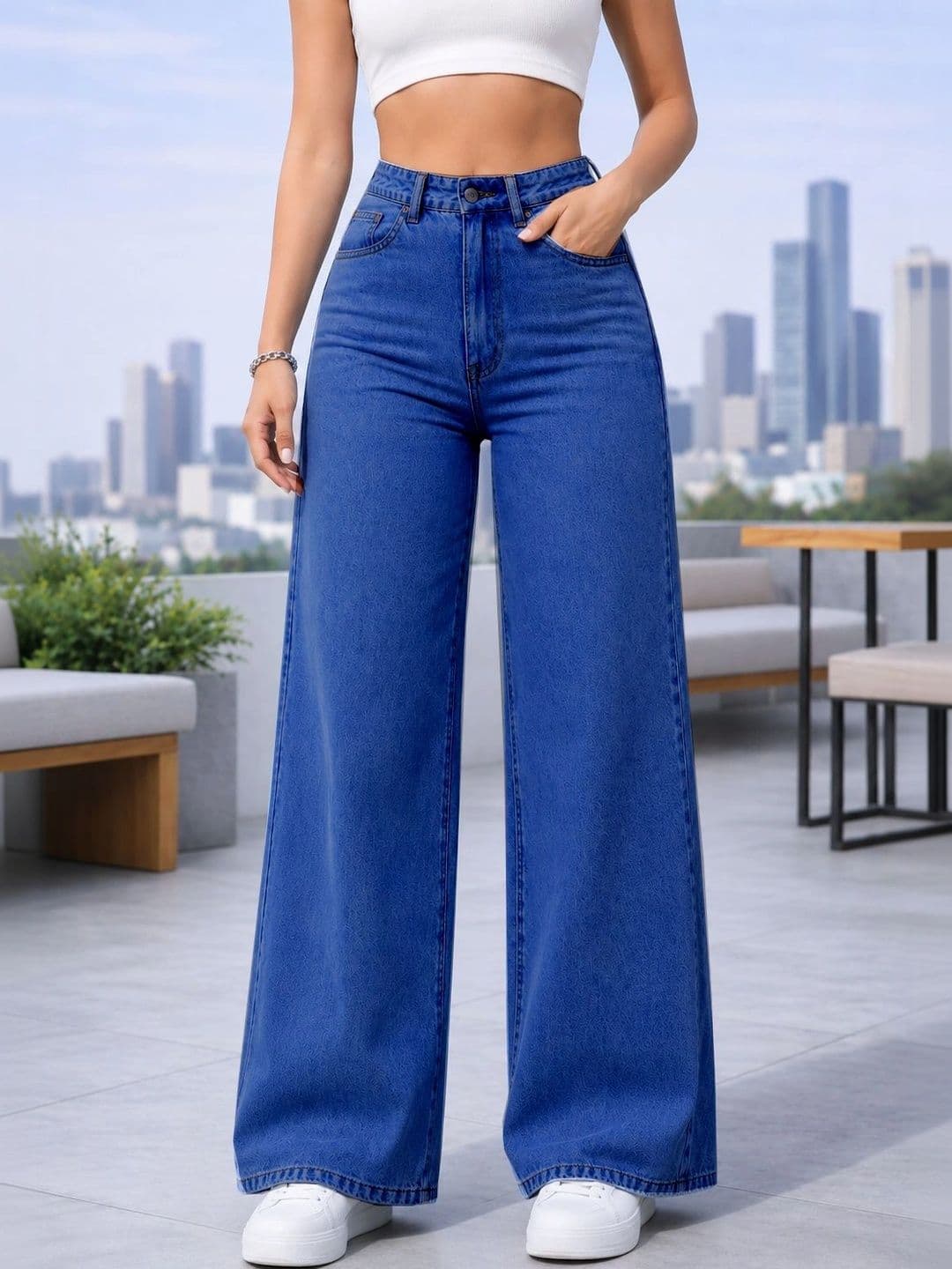 Flying Girls Women Comfort Straight Fit High-Rise Light Fade Stretchable Jeans - view 1