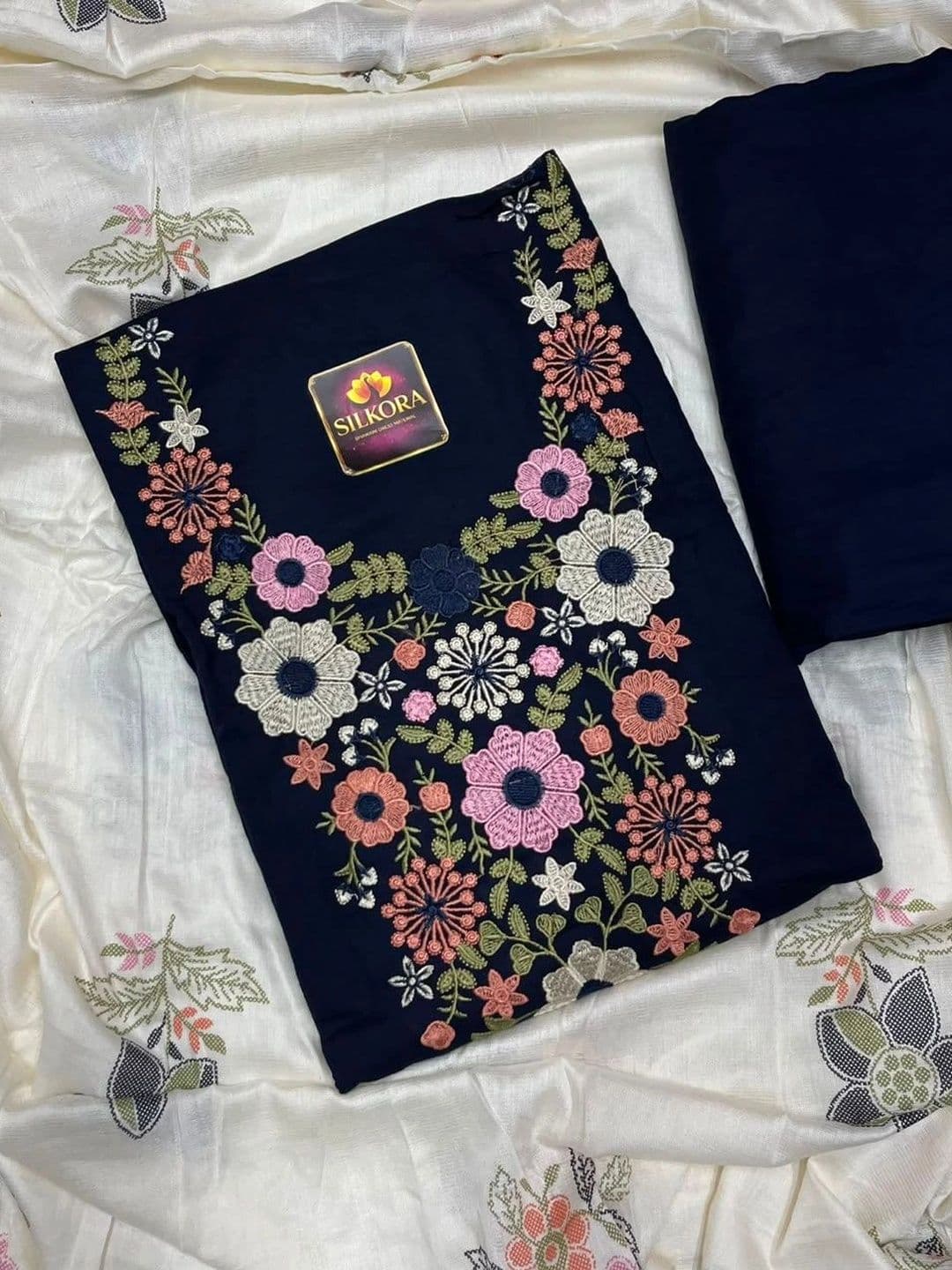 SILKORA Viscose Rayon Unstitched Dress Material - view 1