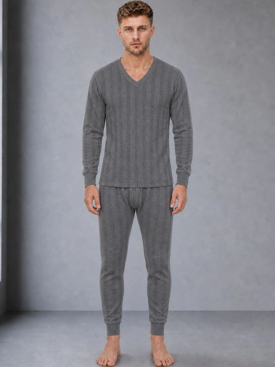 Moda Rapido Cotton V-Neck Thermal Set - view 1