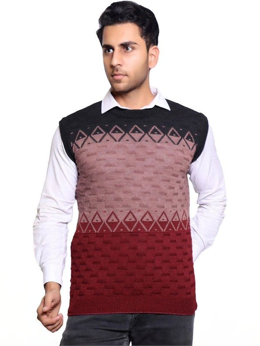GRAND-LINE Men Colourblocked Sweater Vest - view 1