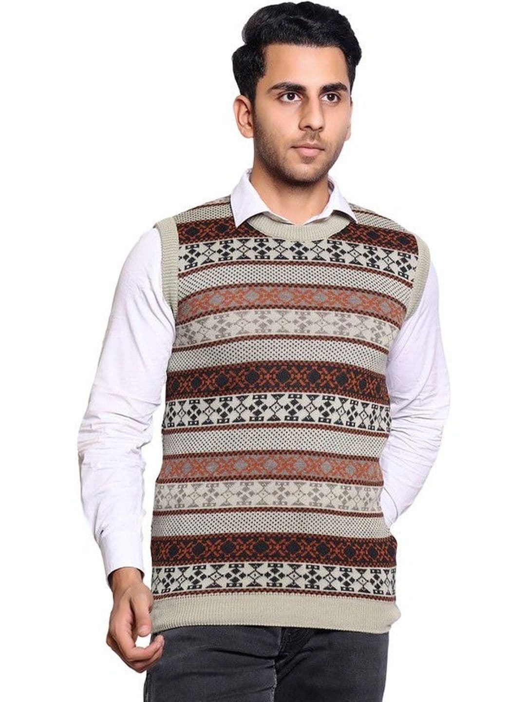 GRAND-LINE Men Printed Sweater Vest - view 1