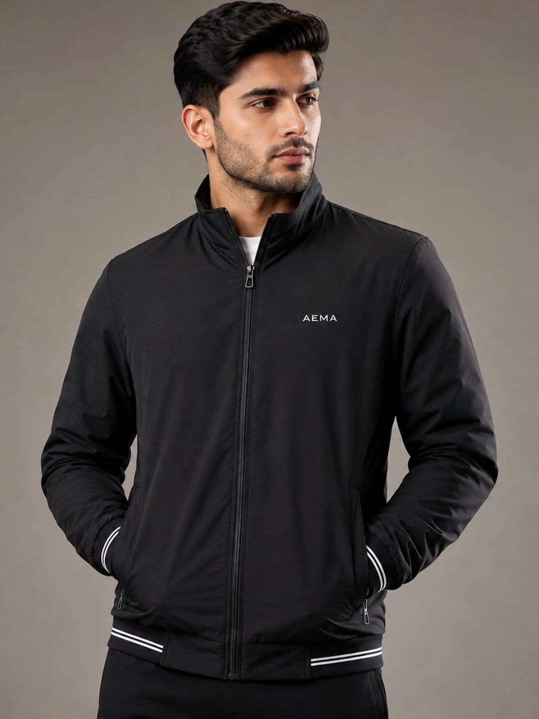 AEMA Men Lightweight Training or Gym Bomber Jacket - view 1