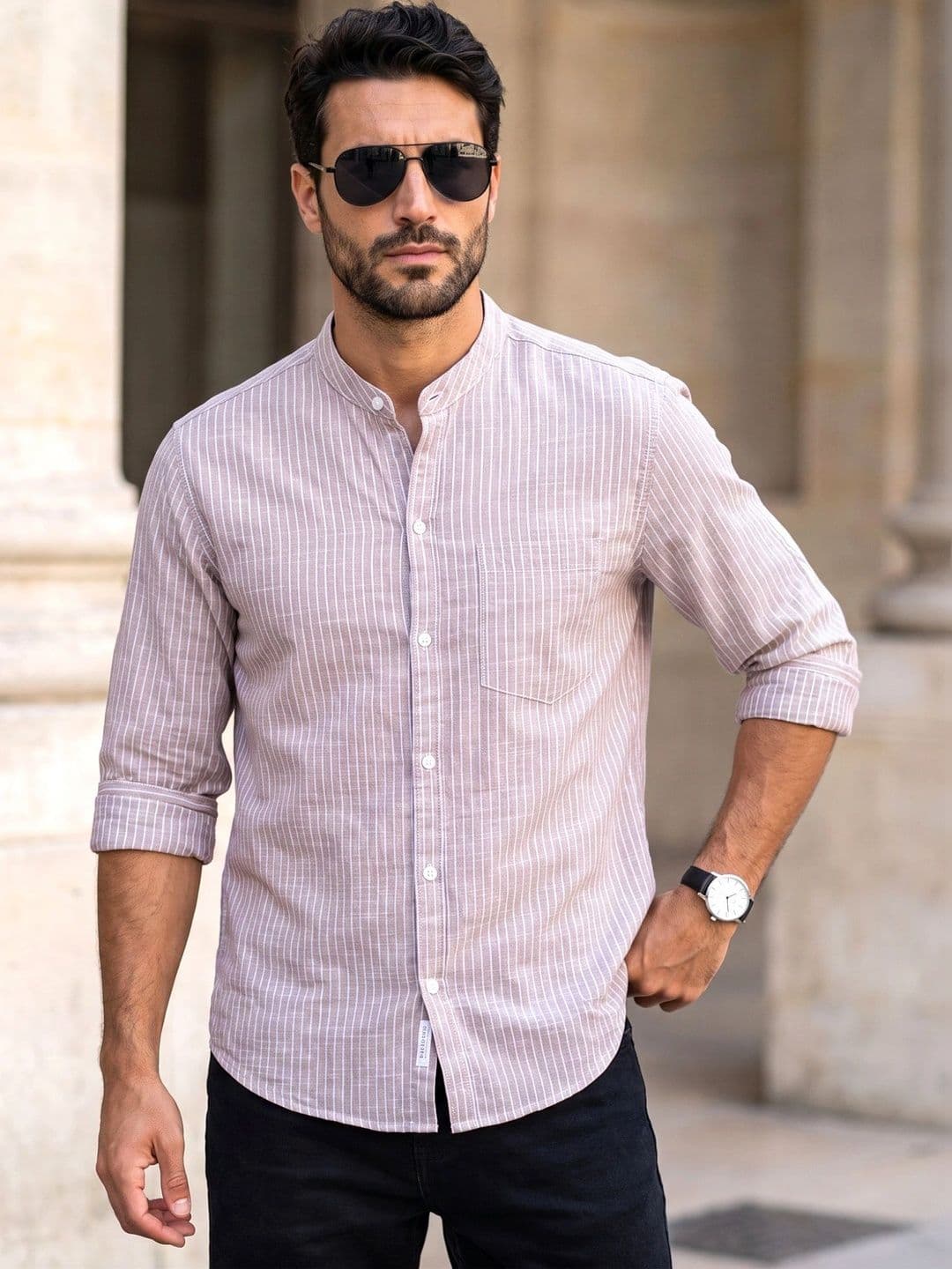 Kuons Avenue Men Classic Striped Casual Shirt - view 1