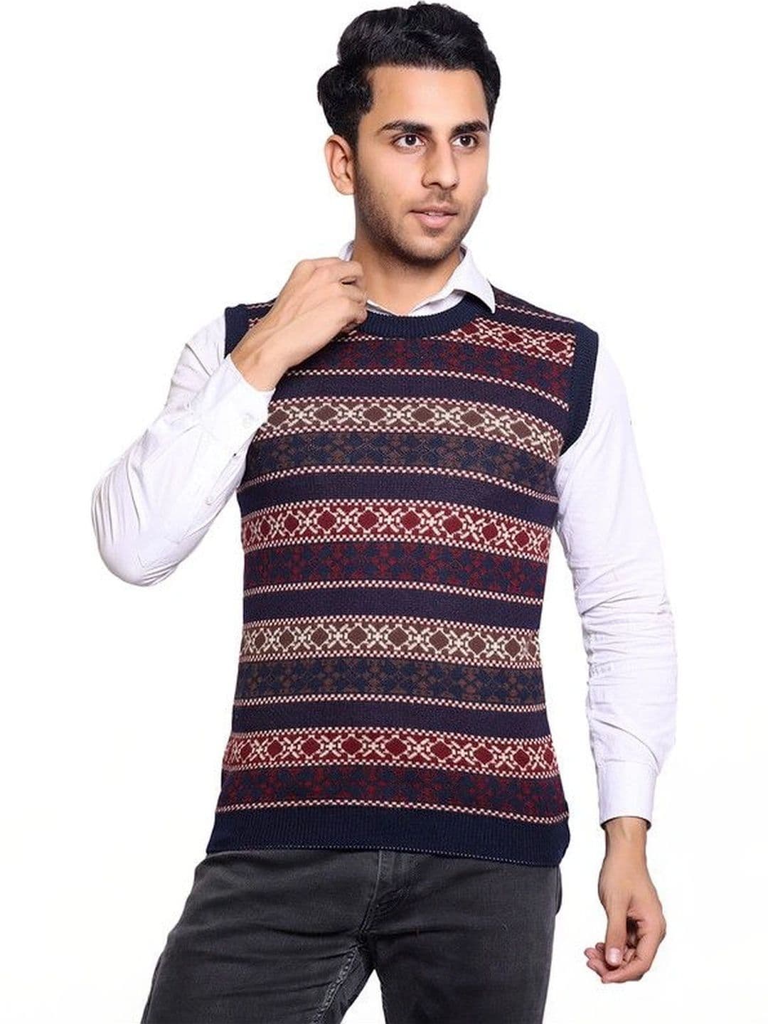 GRAND-LINE Men Printed Sweater Vest - view 1