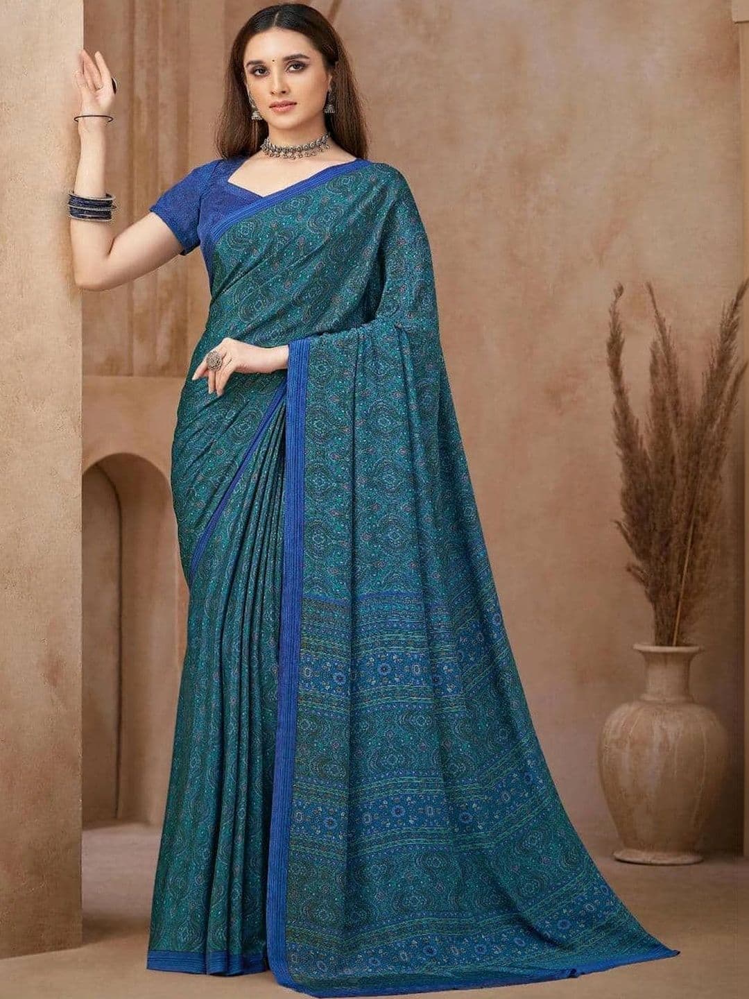 all about you Paisley Pure Crepe Saree - view 1