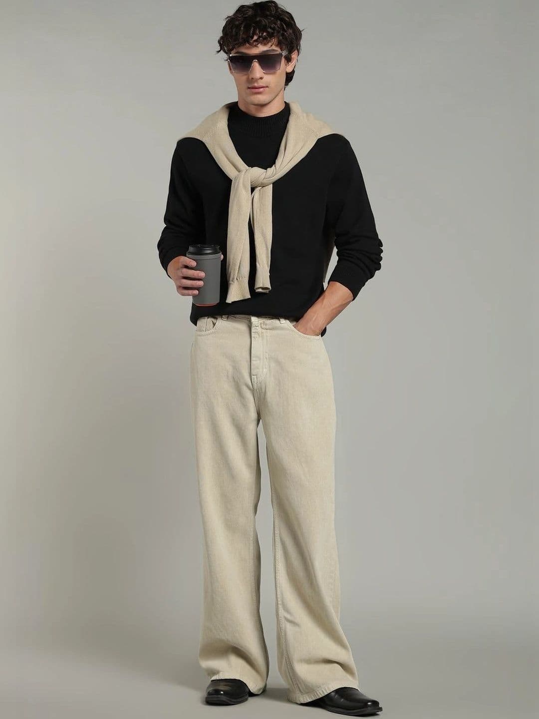 FOUL CHILD Men Wide Leg High-Rise Jeans - view 1