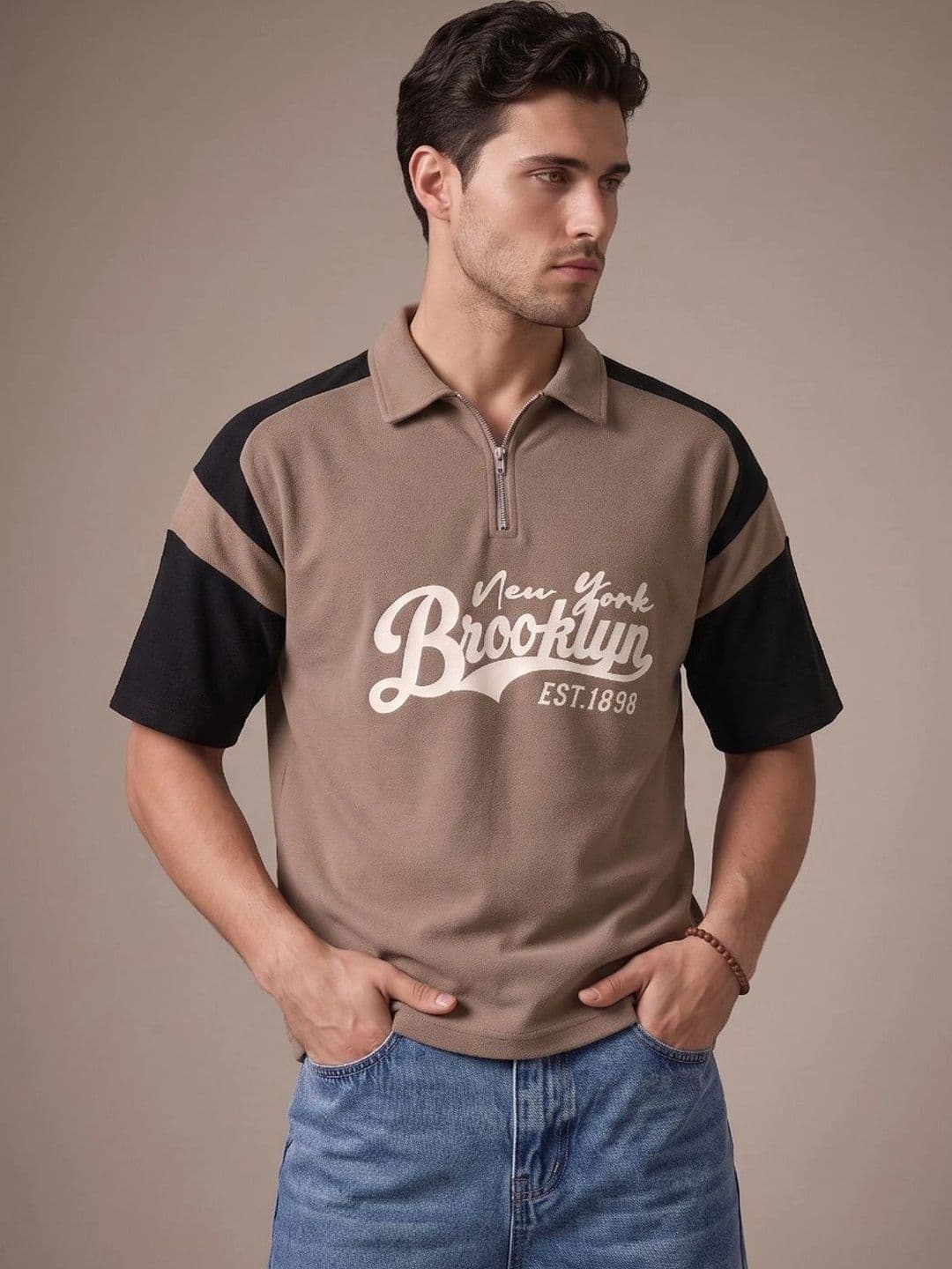 glitchez Men Colourblocked Polo Collar T-shirt - view 1