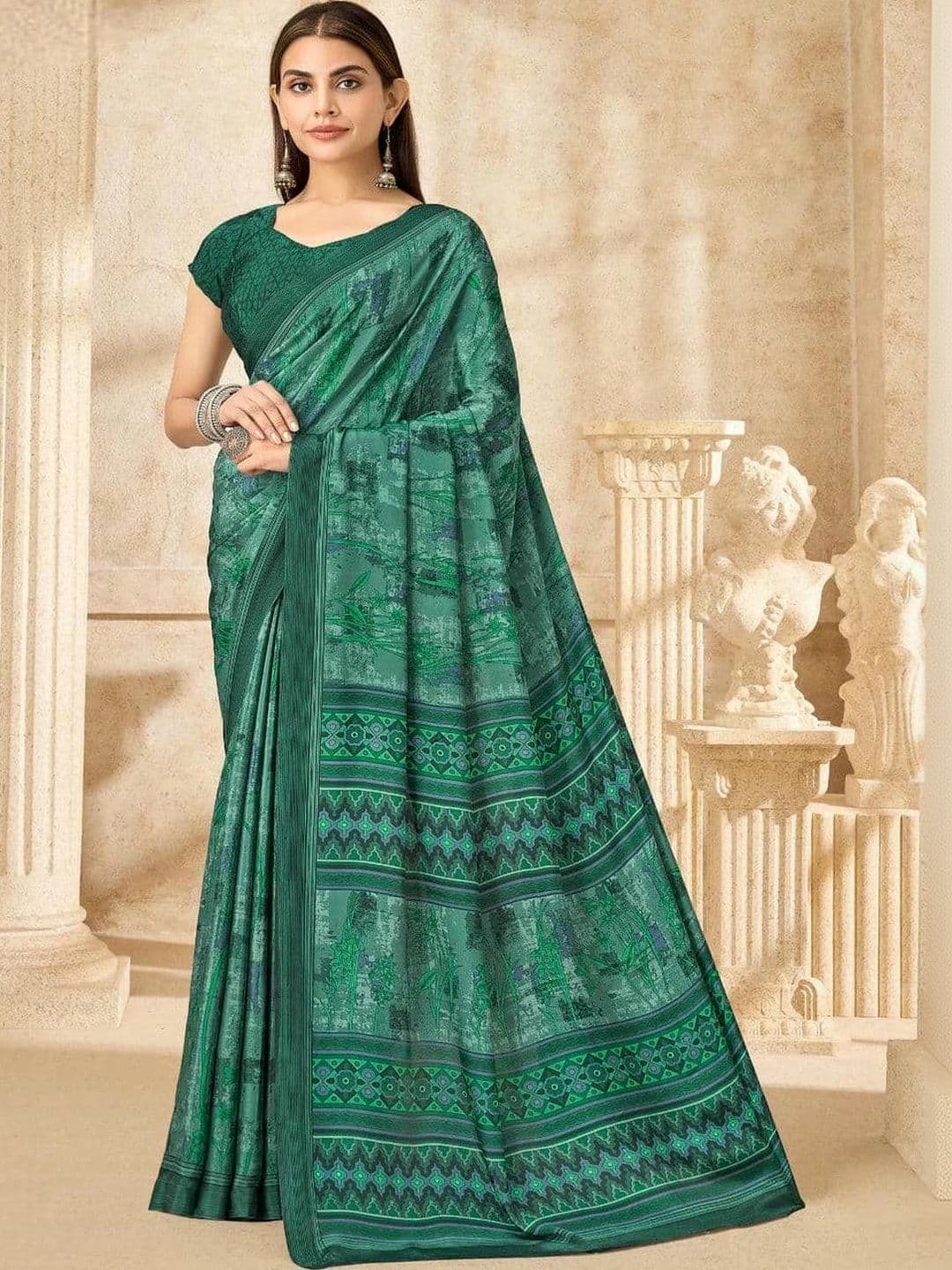 KALINI Floral Pure Crepe Saree - view 1