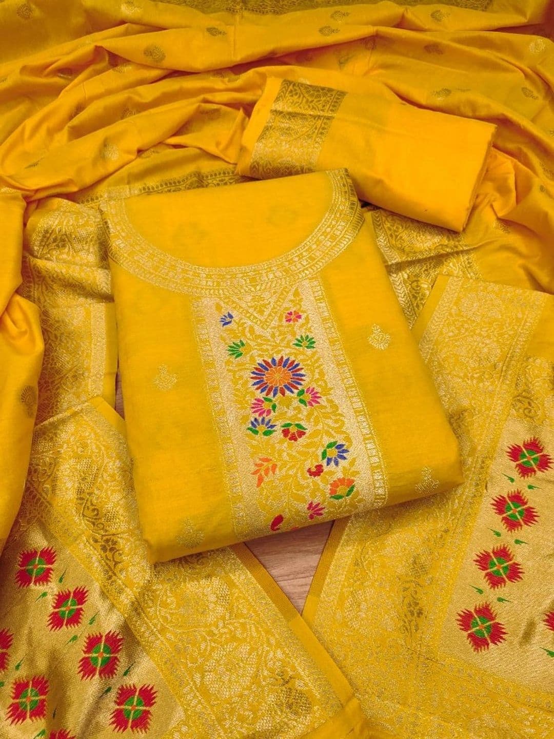 Mitera Pure Cotton Unstitched Dress Material - view 1