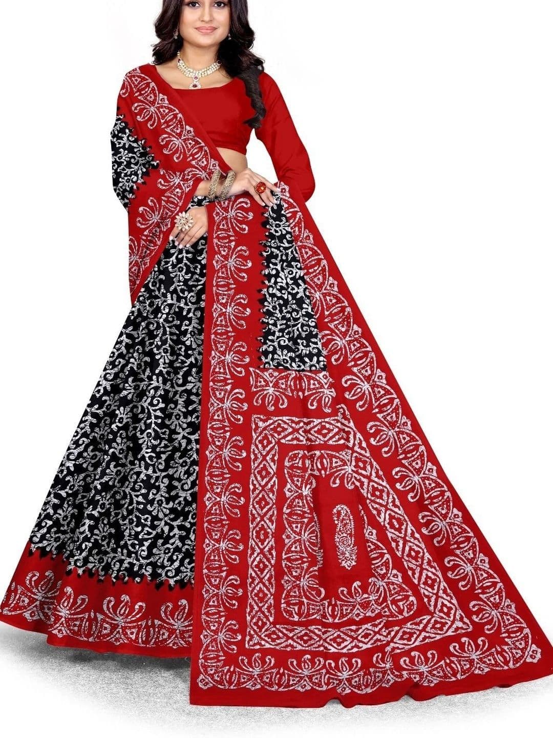RJ CREATION Batik Pure Cotton Saree - view 1