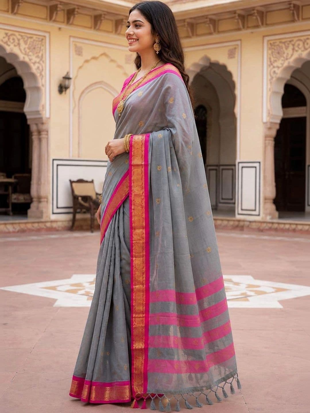 Shivkrupa Fashion Ethnic Motifs Zari Banarasi Saree - view 1
