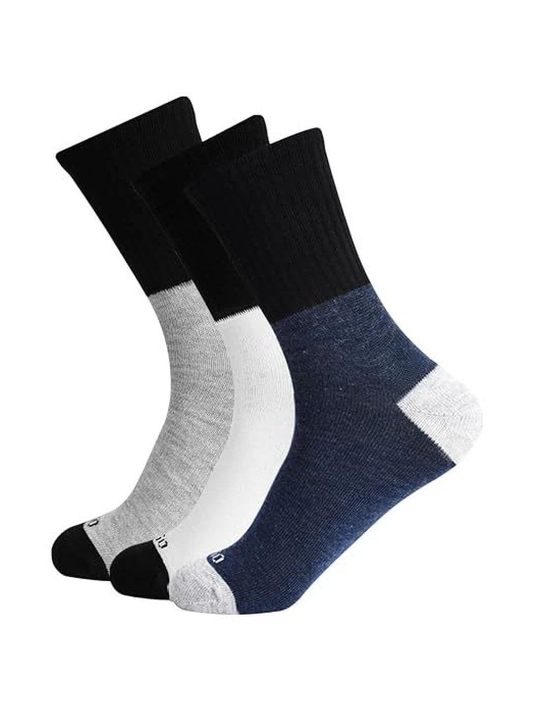 UMEGO Unisex Cotton Colourblocked Calf Length Socks - view 1