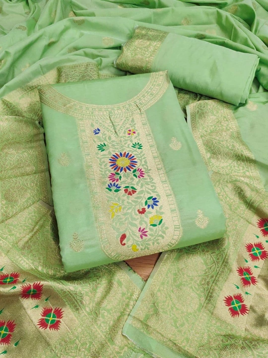 Mitera Pure Cotton Unstitched Dress Material - view 1