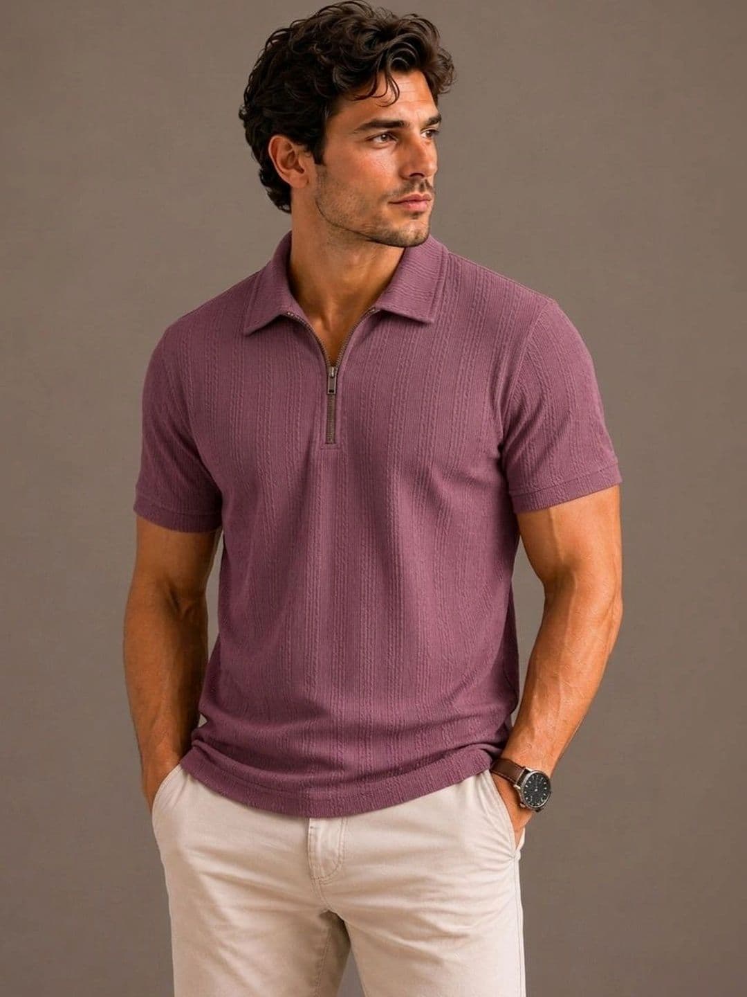Moda Rapido Men Solid Polo Collared T-shirt - view 1