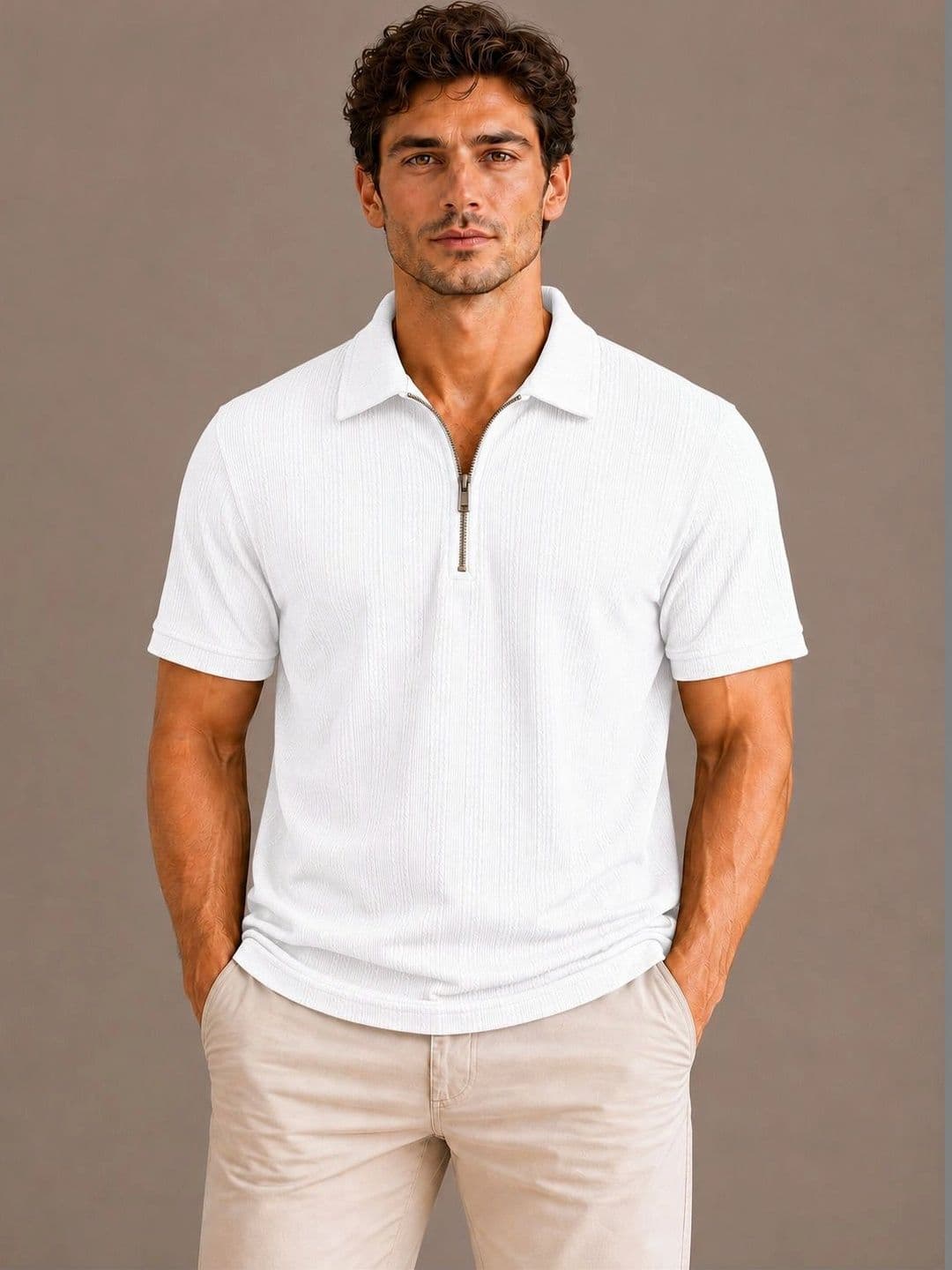 Moda Rapido Men Solid Polo Collar Short Sleeves T-shirt - view 1