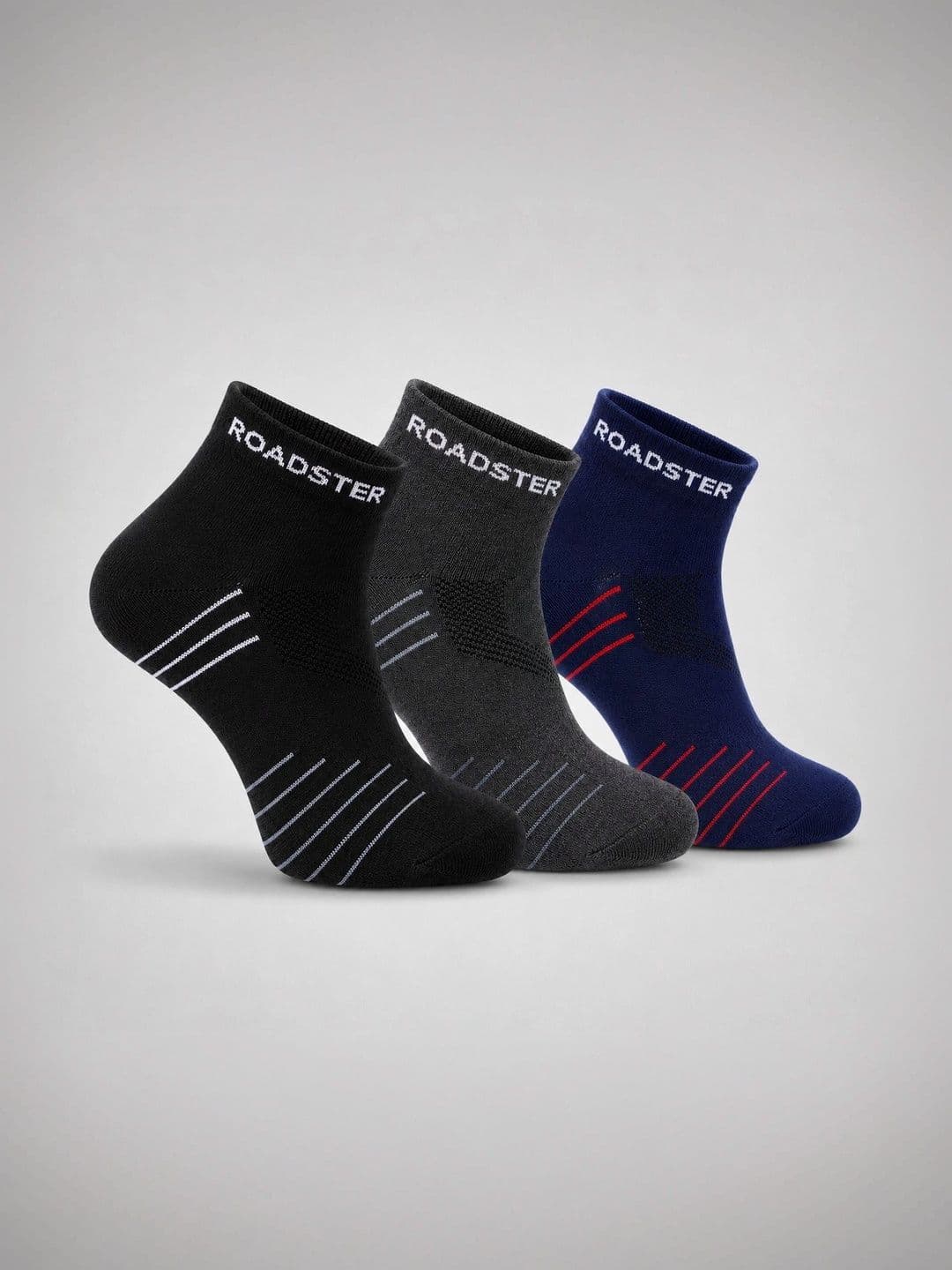 Roadster Men Pack of 3 Cotton Patterned Above Ankle Socks - view 1