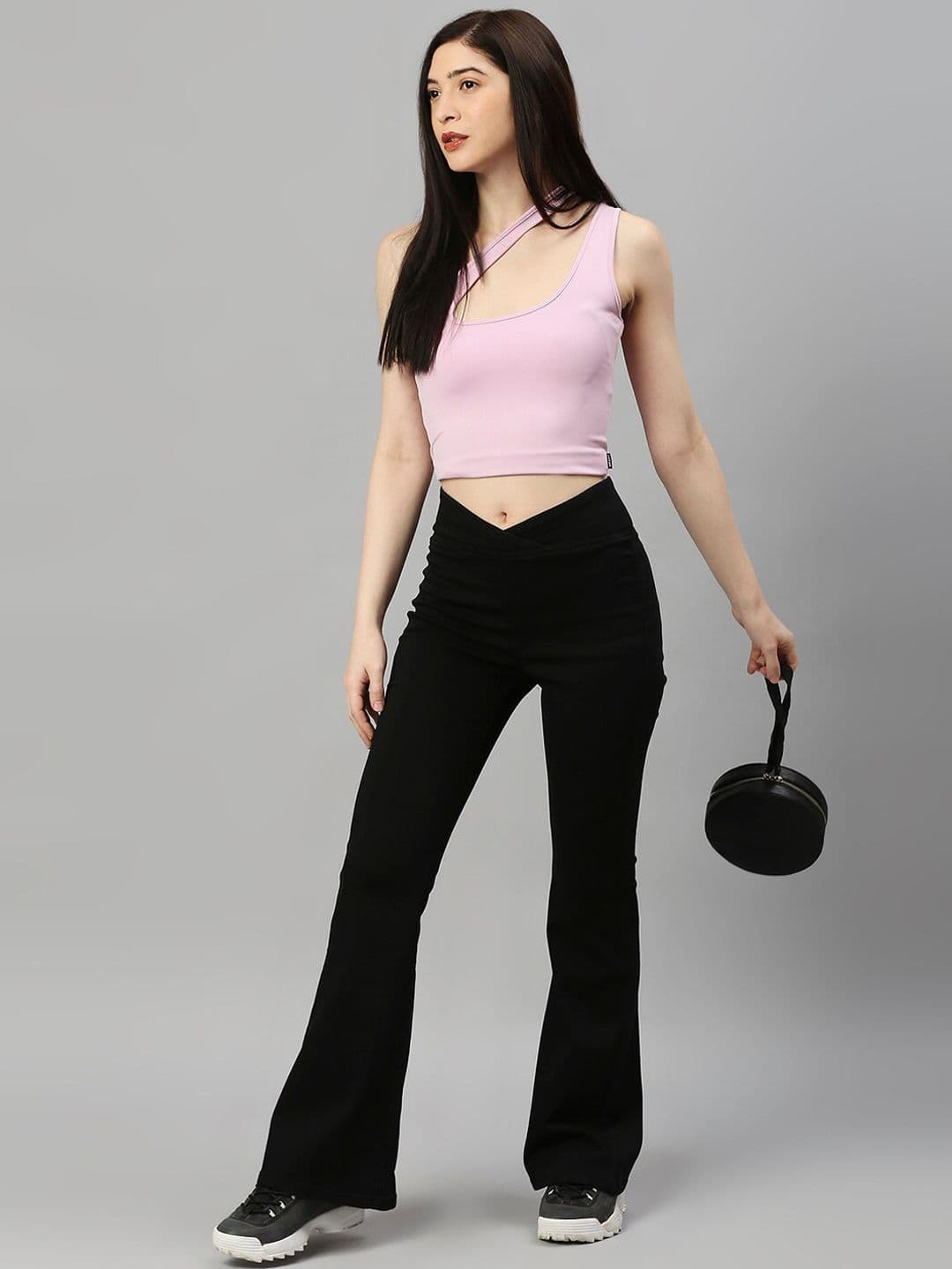 TARAMA Women Black Flared Stretchable Jeans - view 1