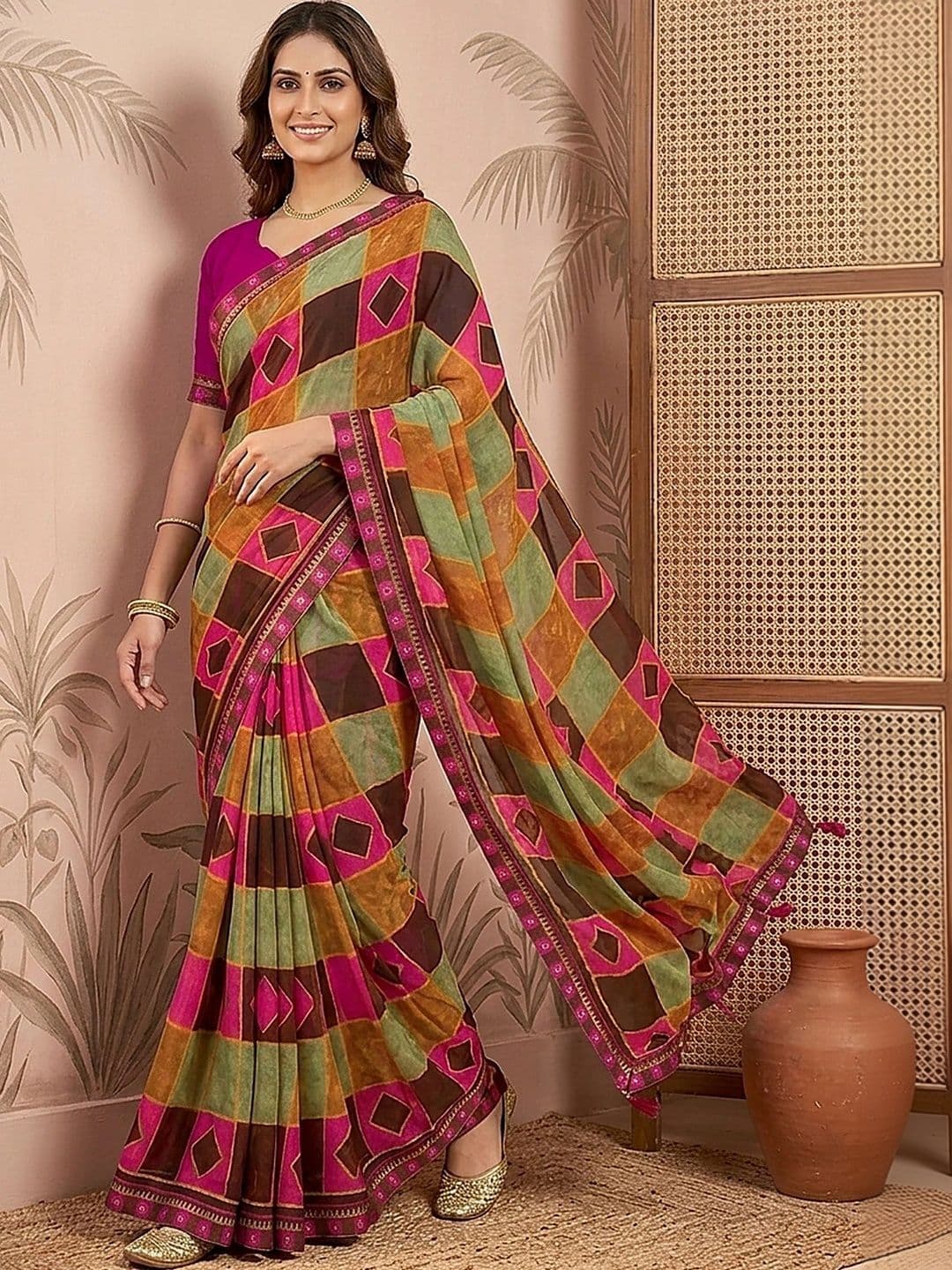 Sangria Pure Chiffon Saree - view 1