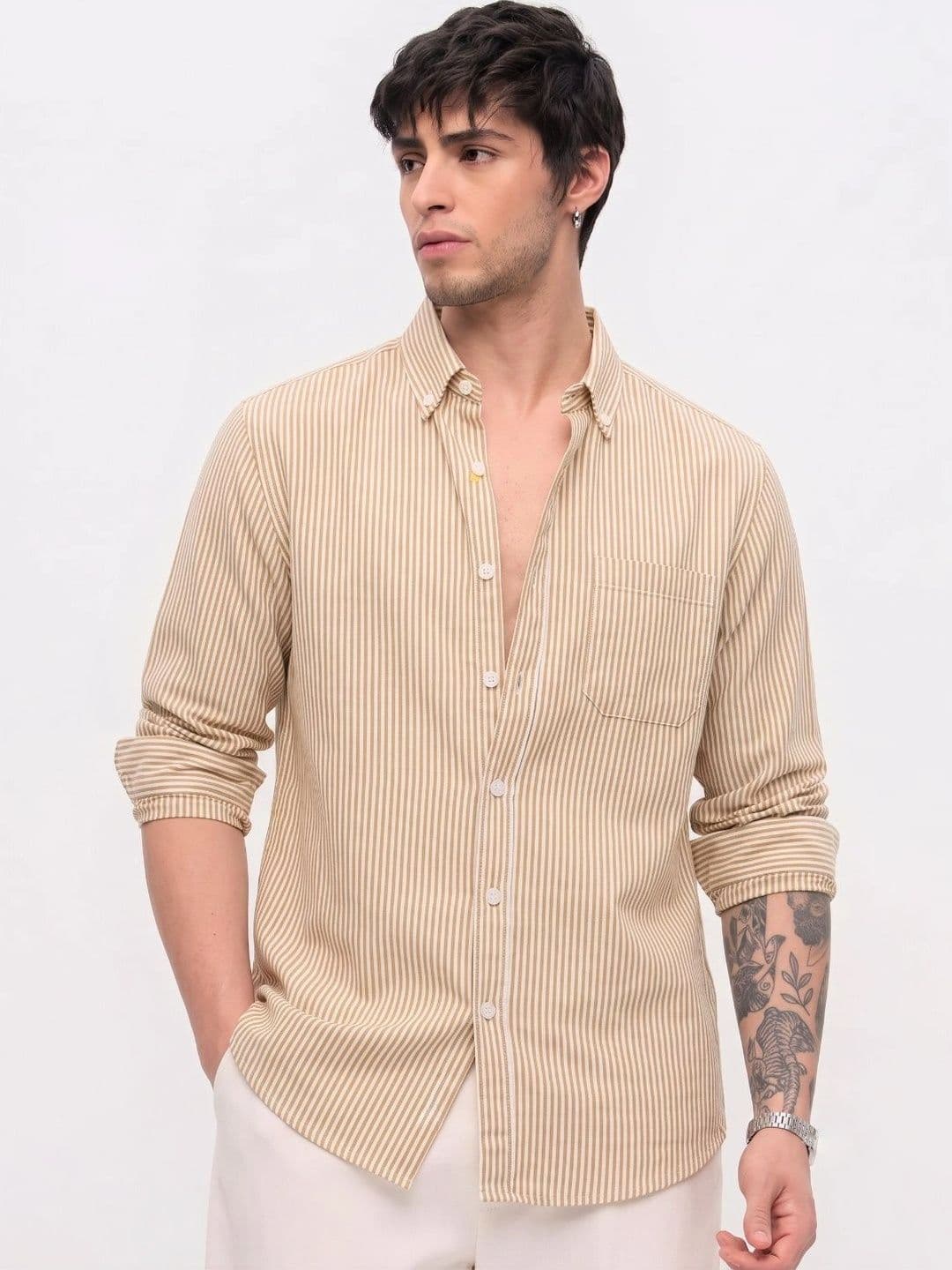HENSHIKA Men Standard Striped Casual Shirt - view 1