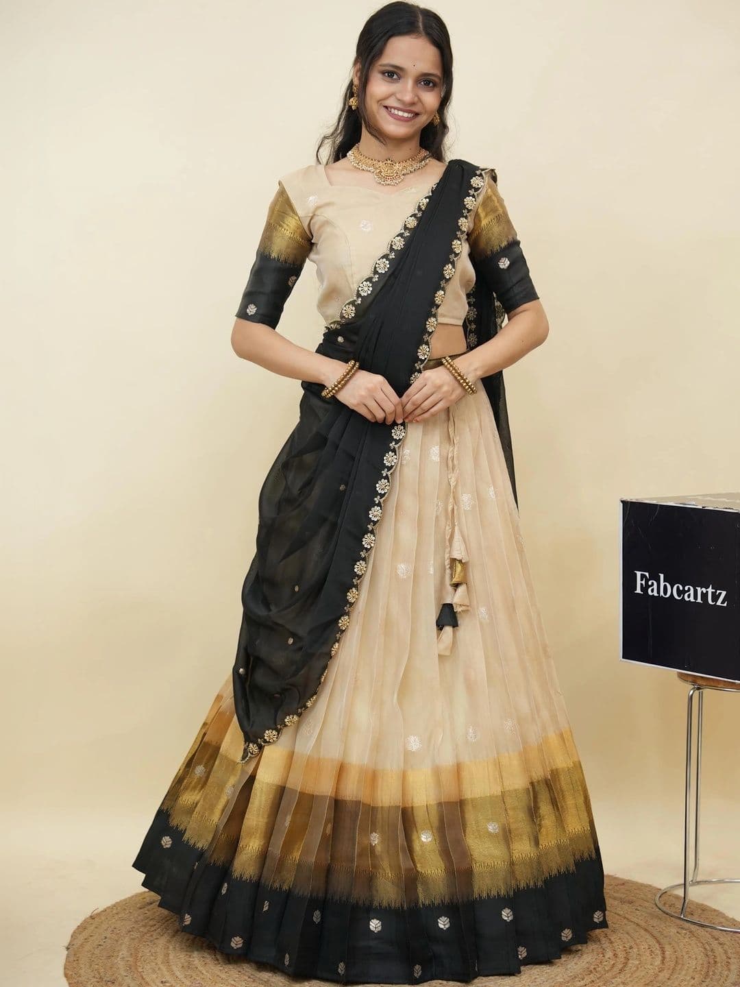 Fabcartz Semi-Stitched Lehenga & Unstitched Blouse With Dupatta - view 1