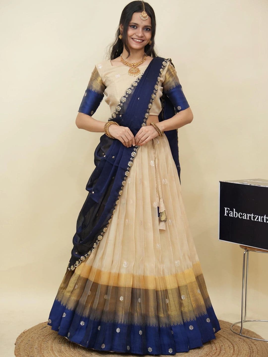 Fabcartz Semi-Stitched Lehenga & Unstitched Blouse With Dupatta - view 1