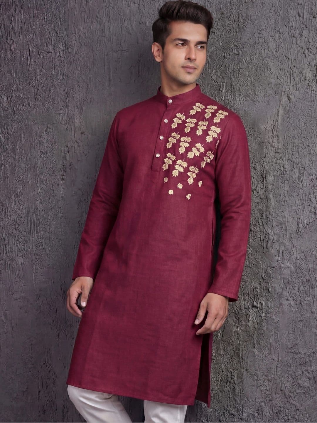 Tibra Collection Men Embroidered Thread Work Kurta - view 1