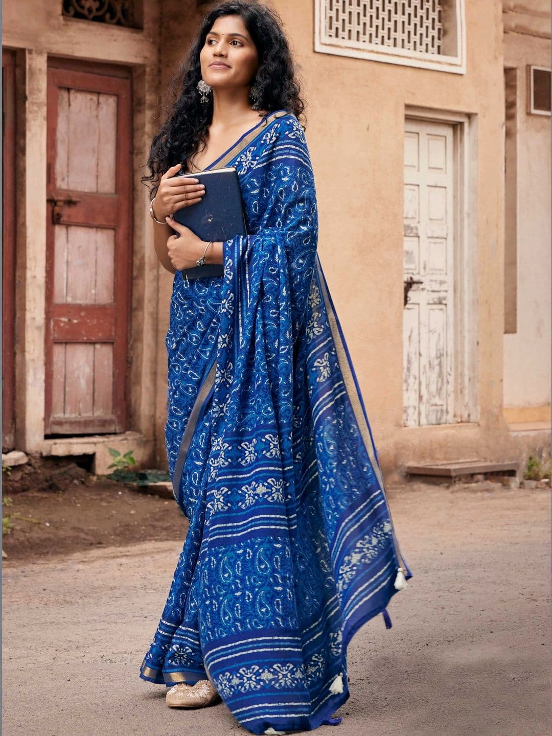 TIRA Silk Cotton Fusion Saree - view 1