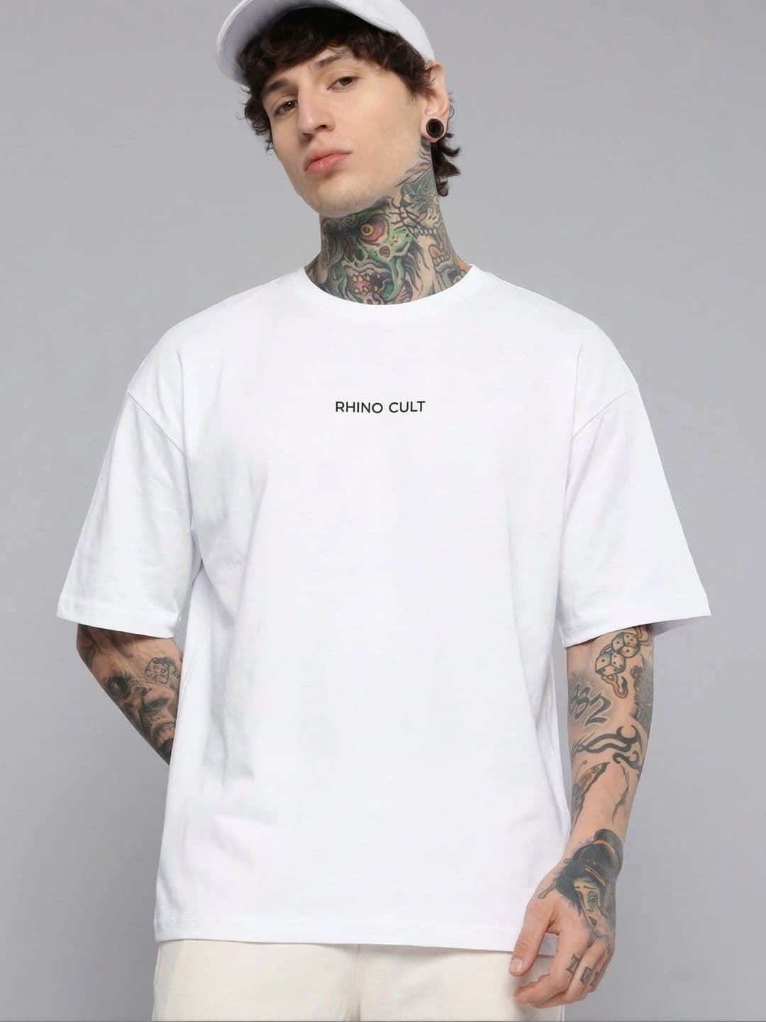 HERE&NOW Men Typography Printed Drop-Shoulder Sleeves T-shirt - view 1