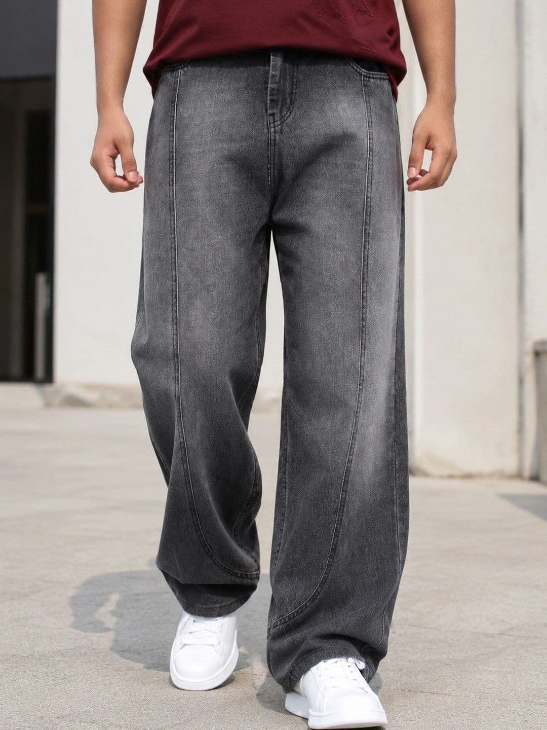 FICTION Men Comfort Mid-Rise Light Fade Ombre Jeans - view 1