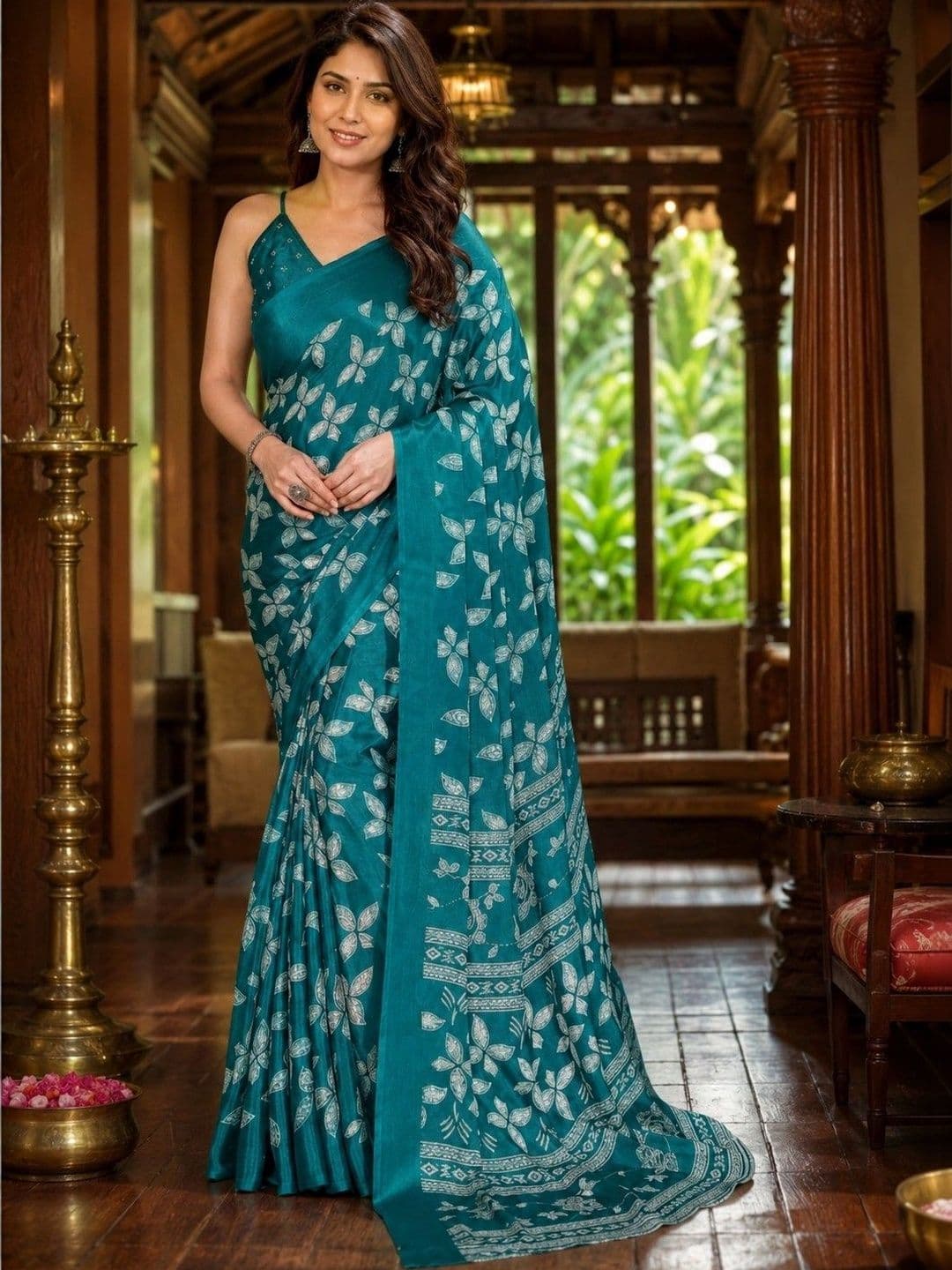 Lookmark Women Ethnic Motifs Pure Crepe Designer Saree - view 1