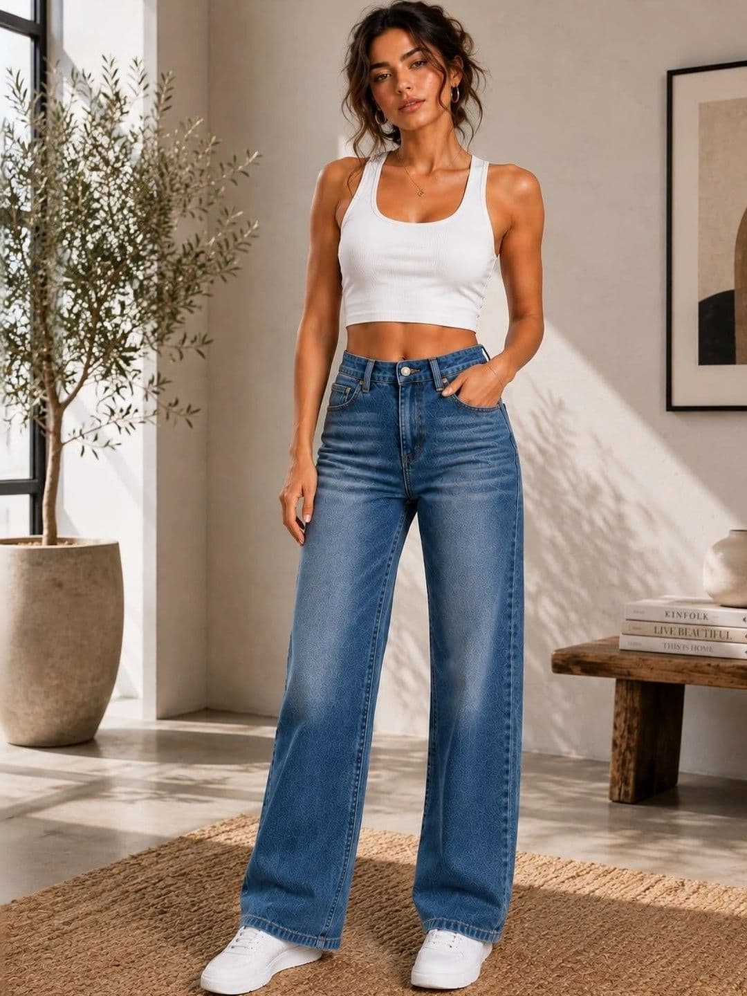 Tini Huggs Women High-Rise Mildly Distressed Light Fade Stretchable Jeans - view 1