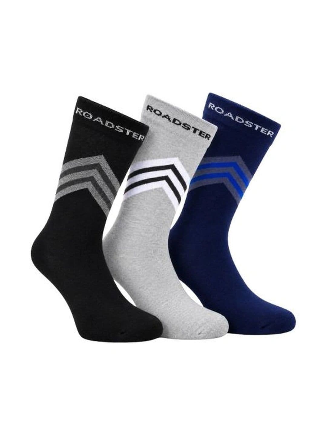 The Roadster Lifestyle Co. Men Pack of 3 Cotton Patterned Calf Length Socks - view 1