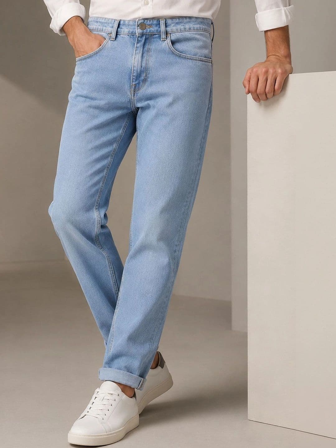 Hancock Men Classic Slim Fit Mid-Rise Clean Look Stretchable Jeans - view 1