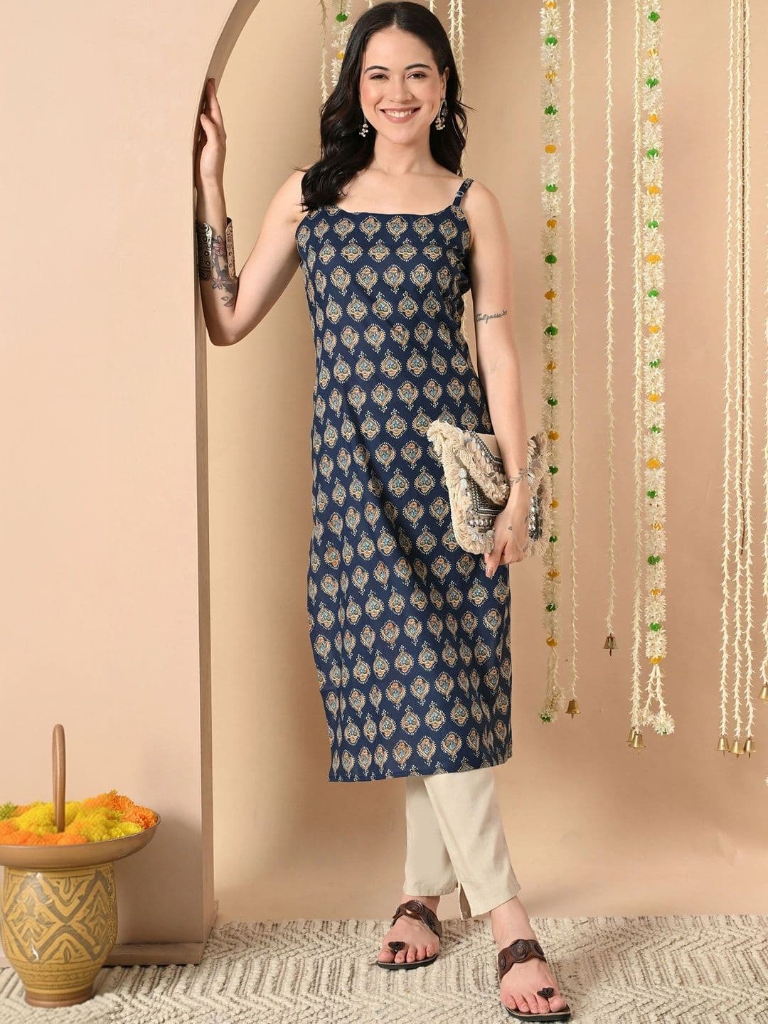 Sangria Women Ethnic Motifs Printed Indie Prints Kurta - view 1