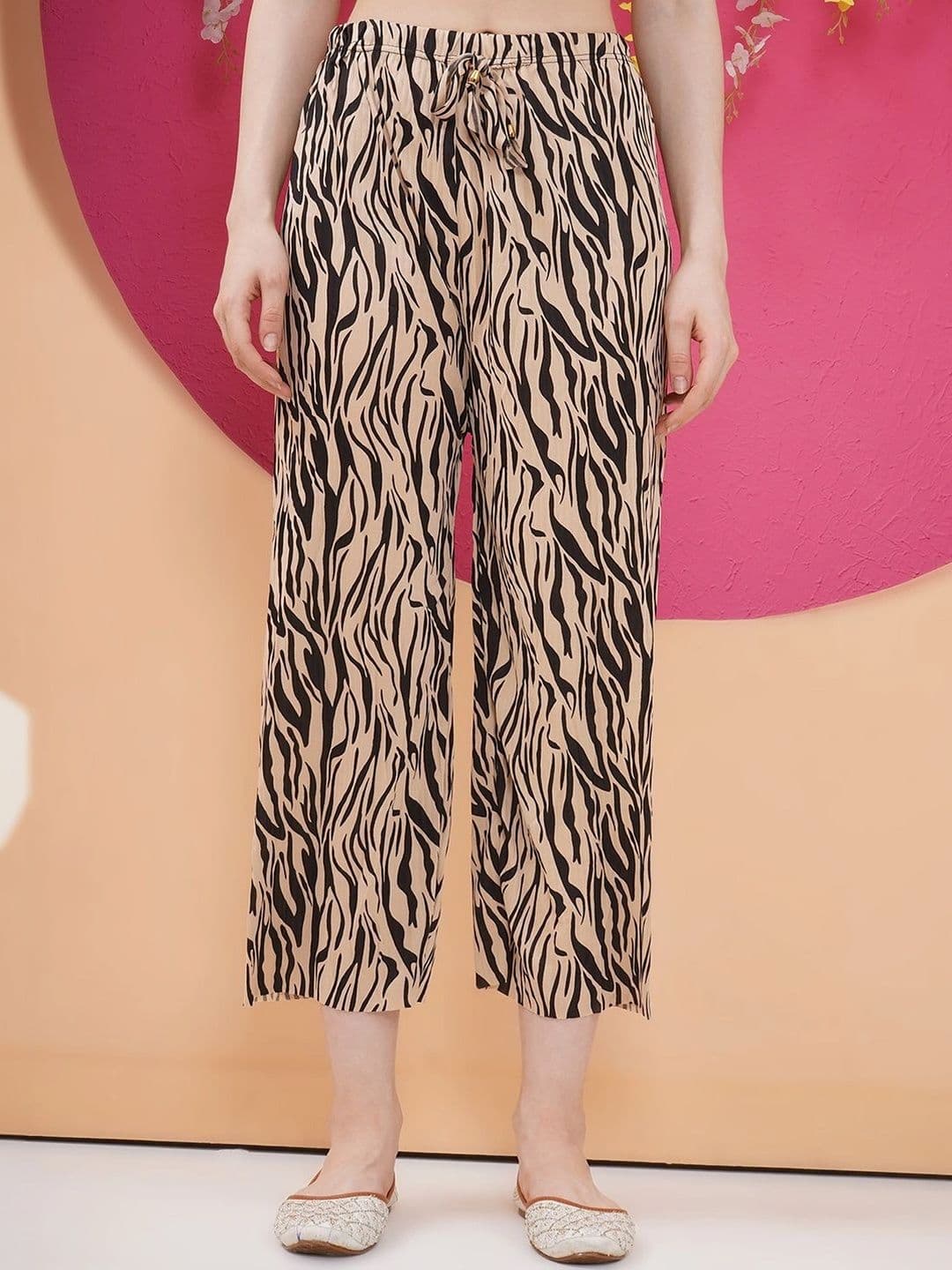 LABEL KASHI Women Animal Printed Cropped Palazzos - view 1
