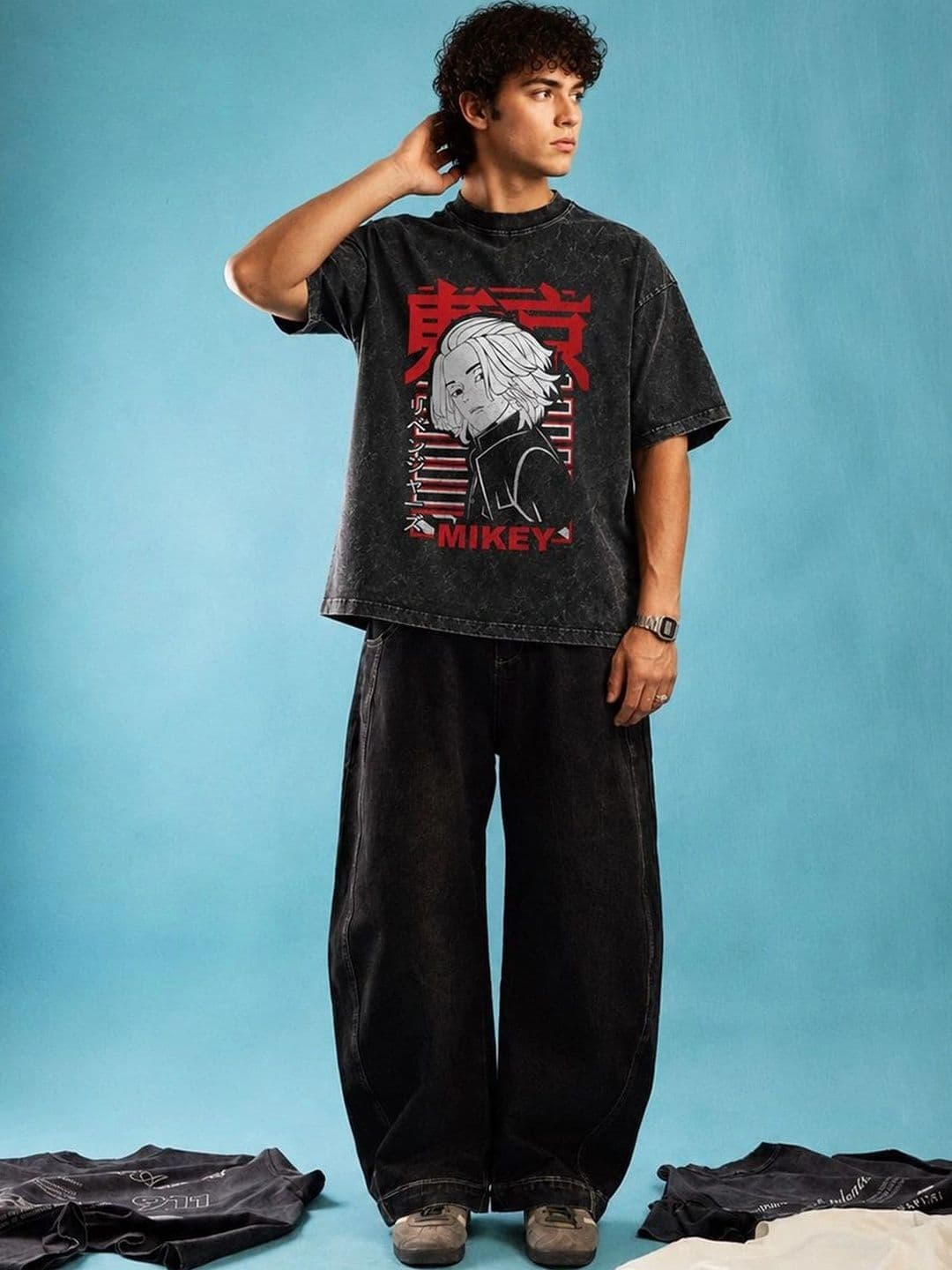 HERE&NOW Men Printed Drop-Shoulder Sleeves T-shirt - view 1