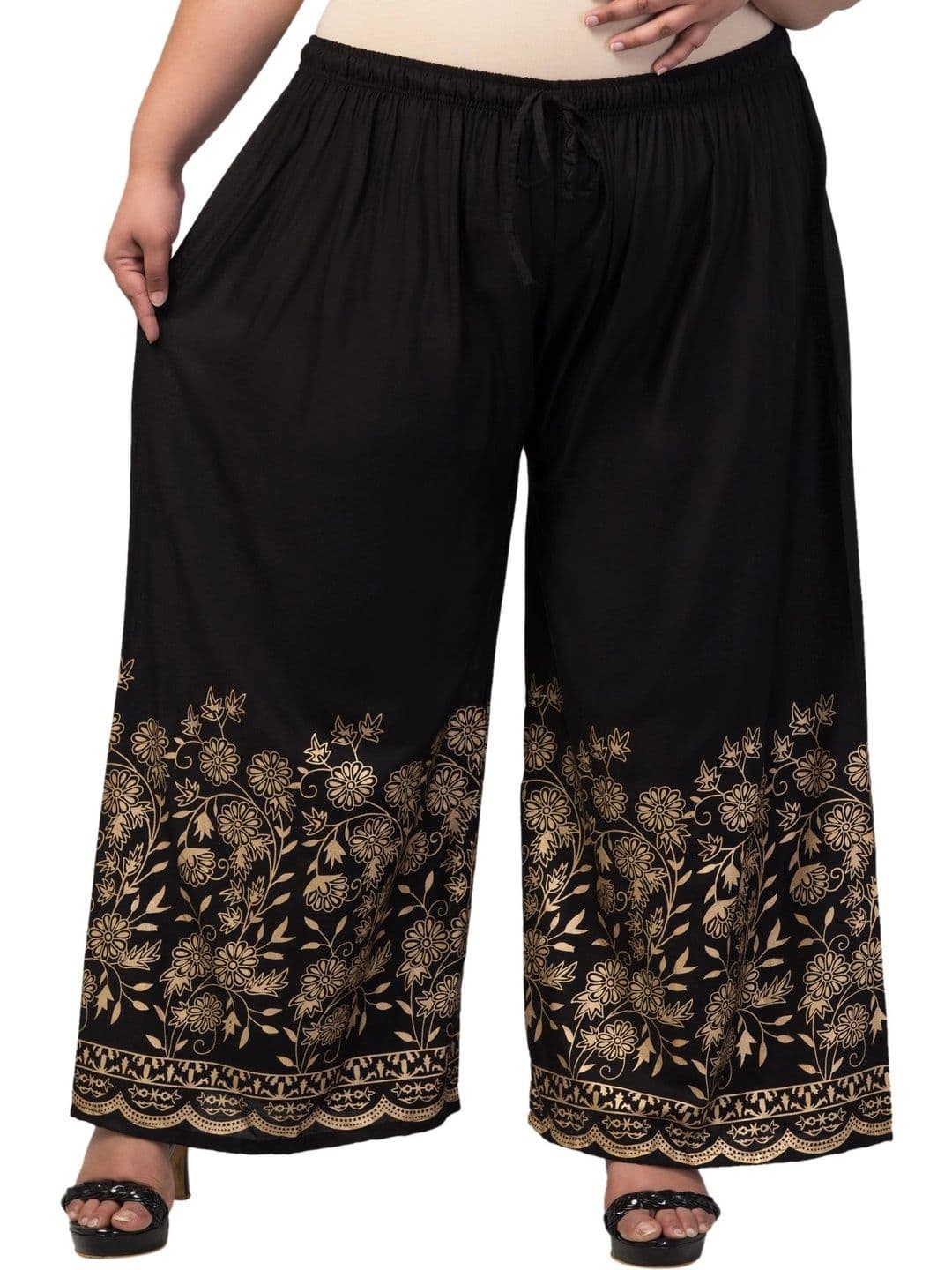 XAIM EDGE Women Floral Printed Knitted Ethnic Palazzos - view 1