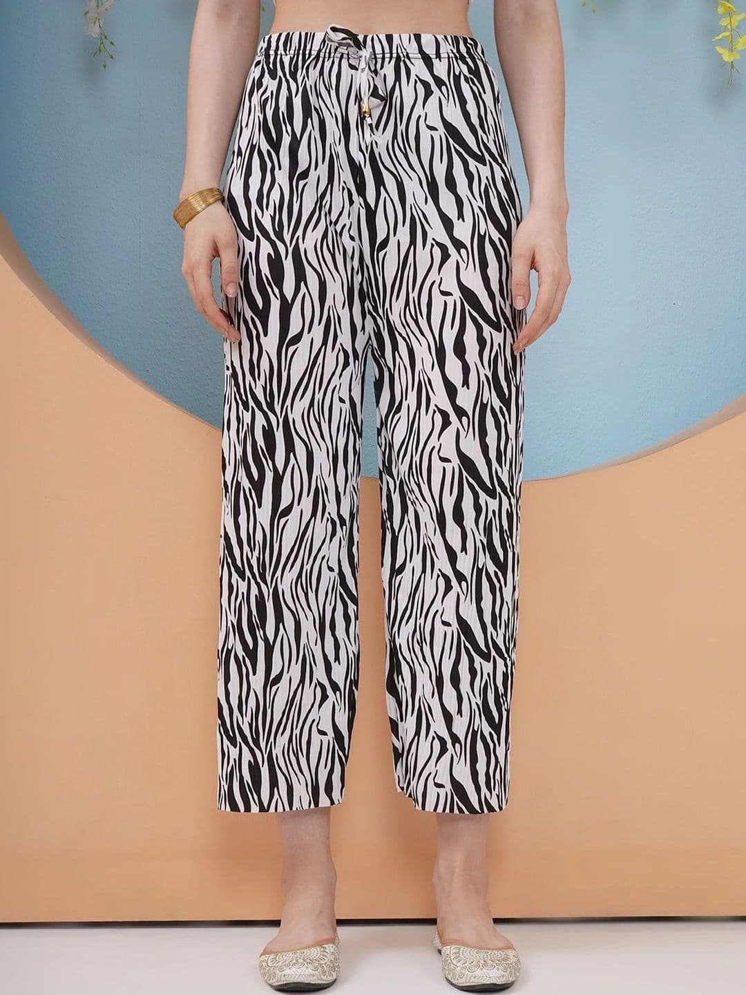 LABEL KASHI Women Animal Printed Cropped Palazzos - view 1
