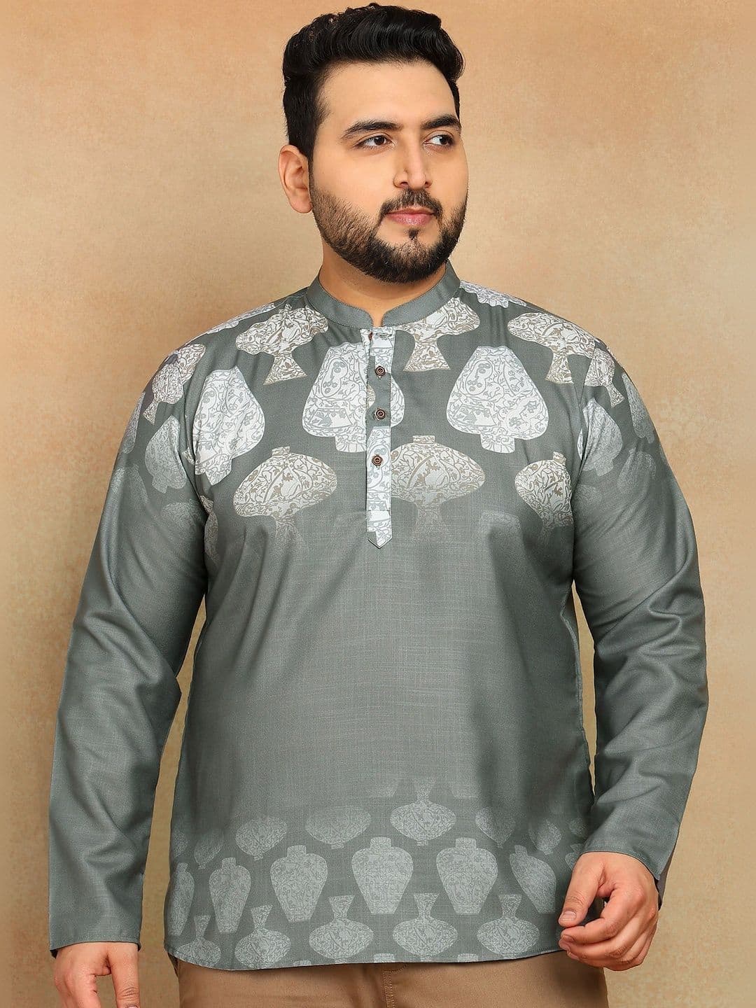 Sztori Men Printed Block Print Anarkali Kurta - view 1