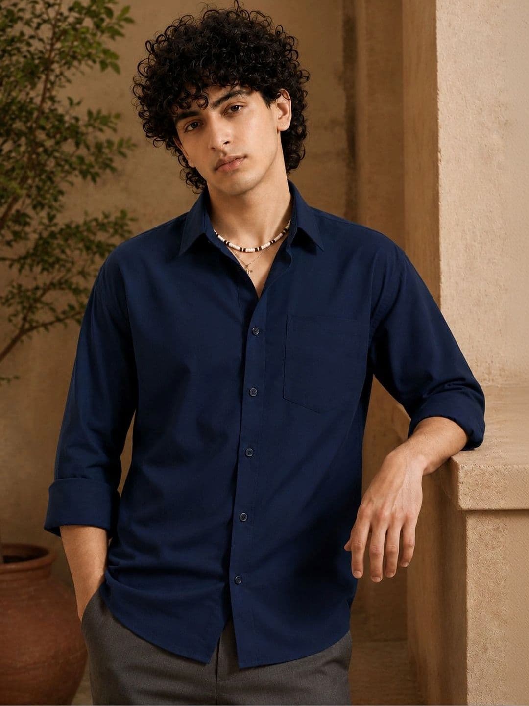 AGNIVAR COLLECTION Men Standard Tailored Fit Semi Sheer Casual Shirt - view 1