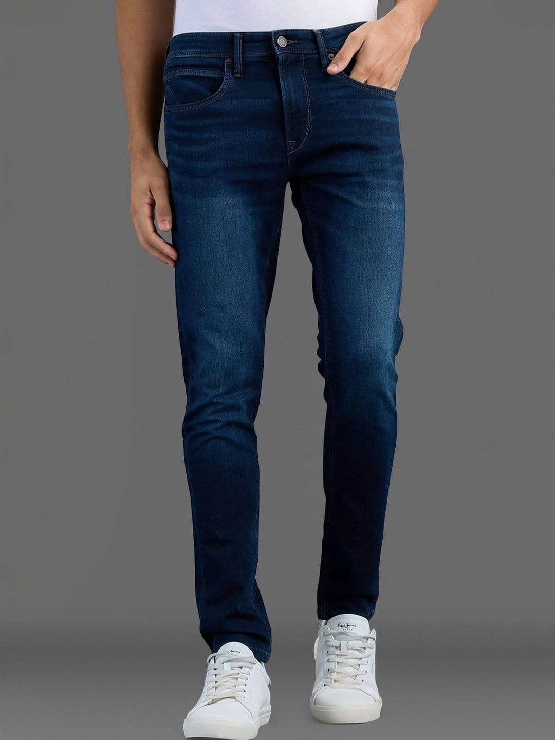 Pepe Jeans Men Slim Fit Mid-Rise Light Fade Stretchable Jeans - view 1