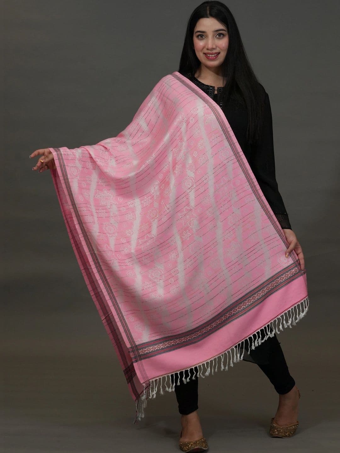 S.T. Women Ethnic Motifs Woven Design Acrylic Shawl - view 1