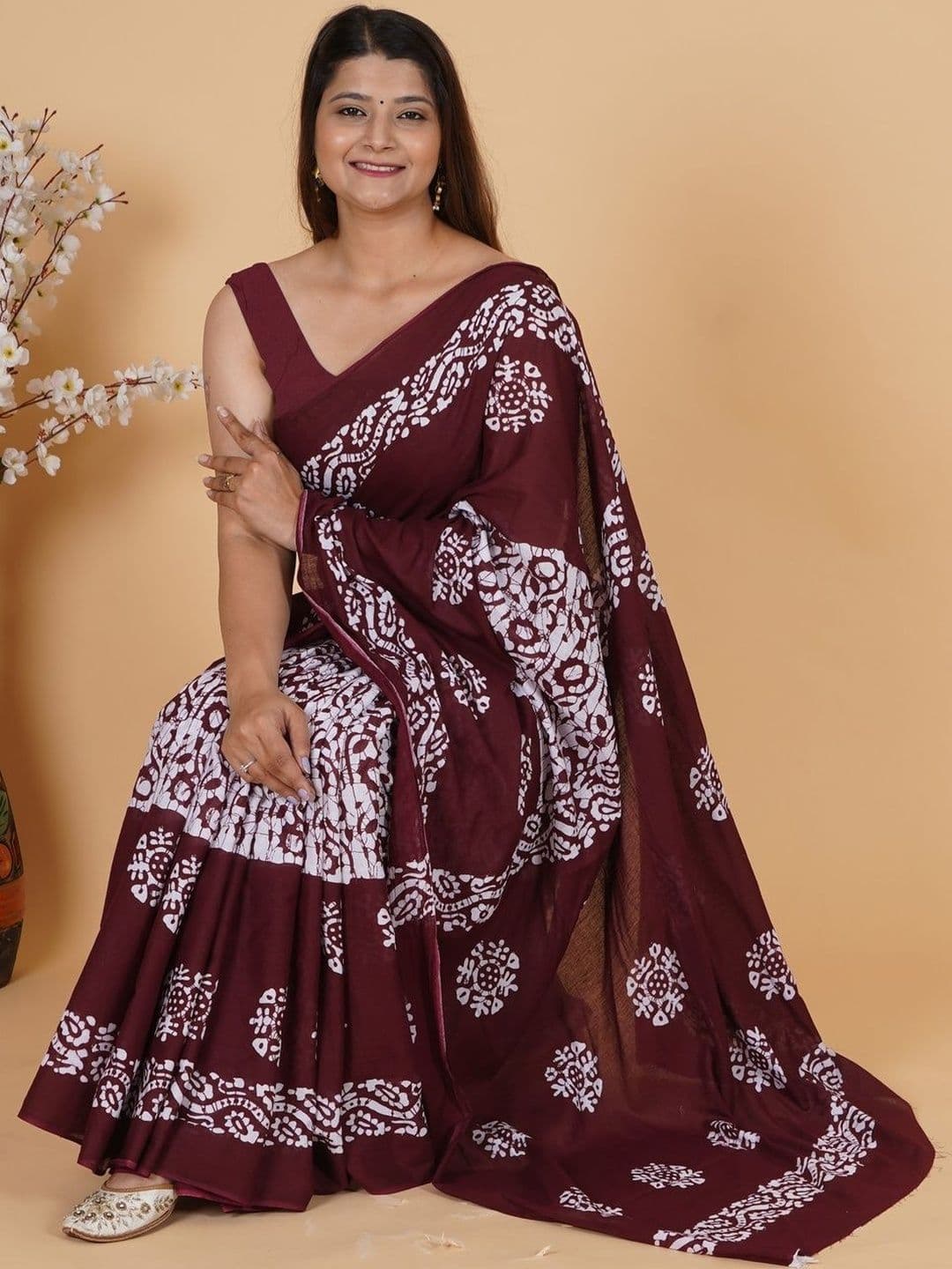 HERE&NOW Batik Pure Cotton Ikat Saree - view 1