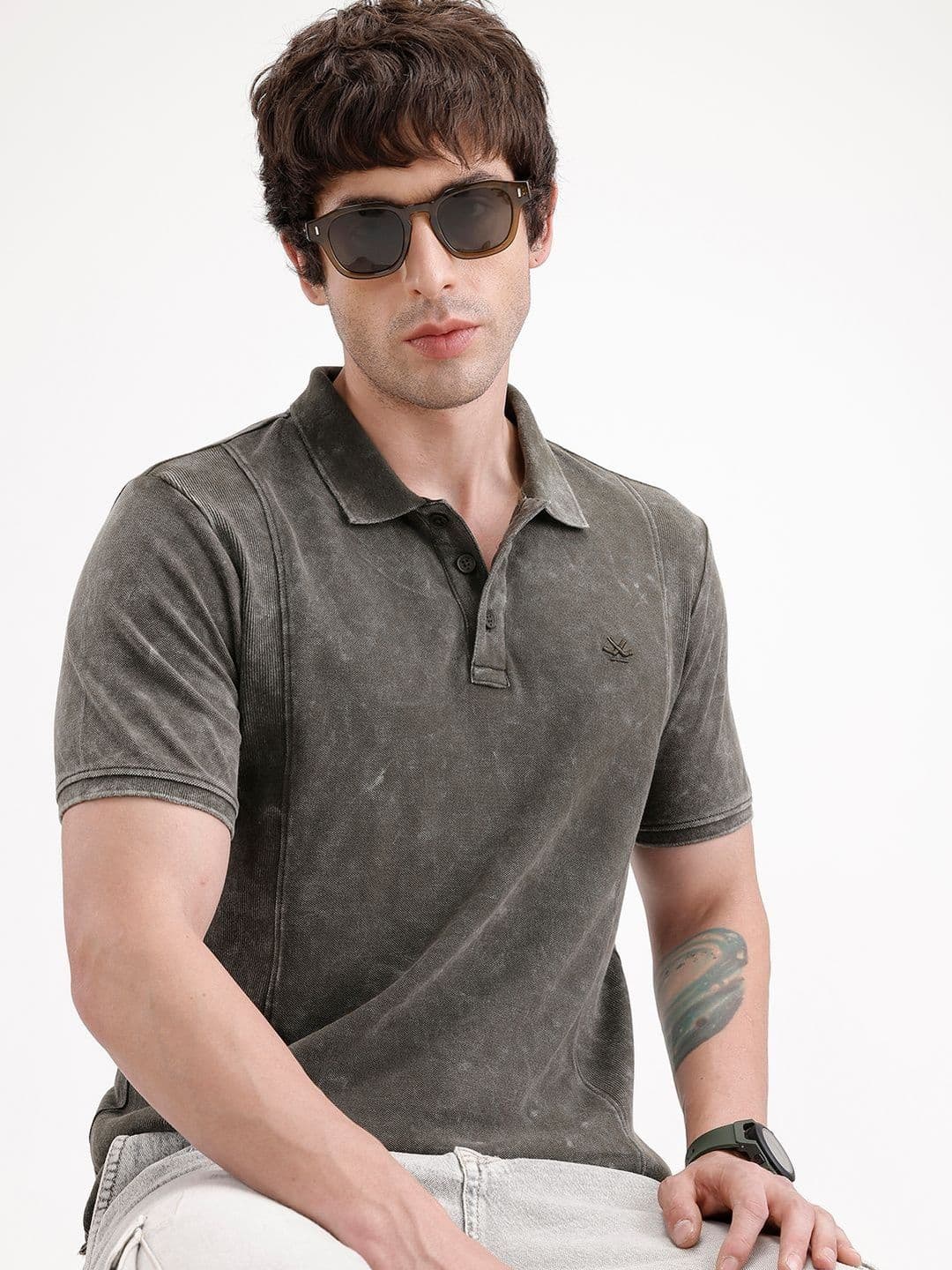 WROGN Men Polo Collar Slim Fit T-shirt - view 1