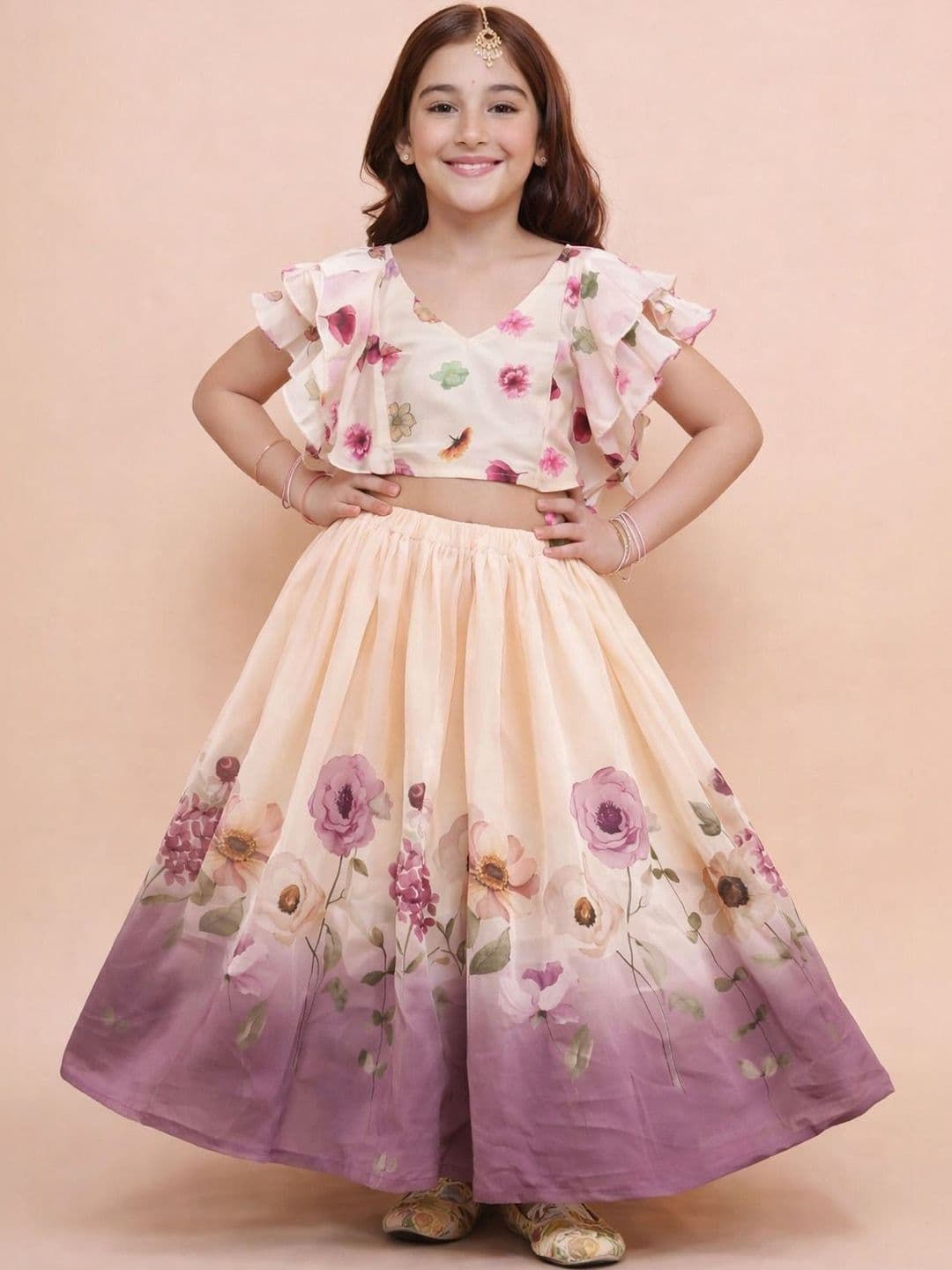 KATRODIYA ENTERPRISE Girls Printed Semi-Stitched Lehenga & - view 1