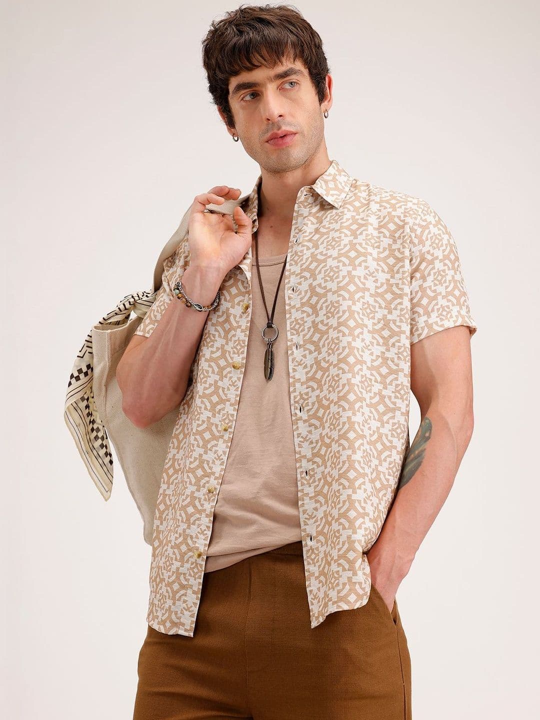 WROGN Men Slim Fit Printed Casual Shirt - view 1