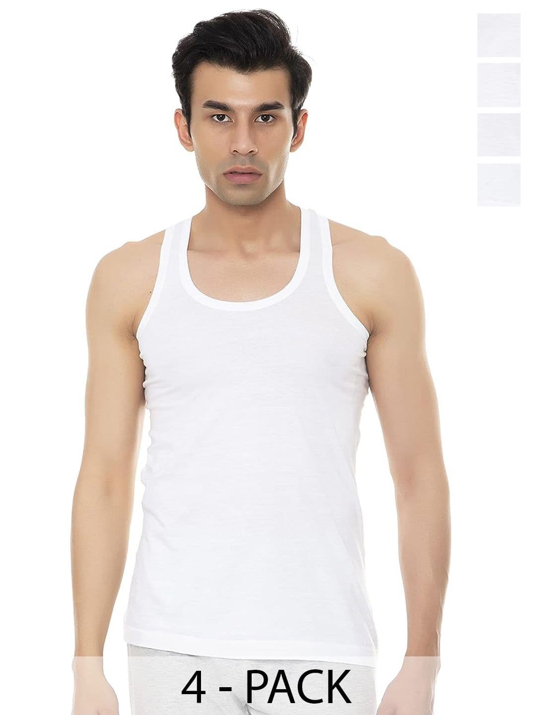 AMUL COMFY Pack Of 4 Cotton Basic Innerwear Vests - view 1