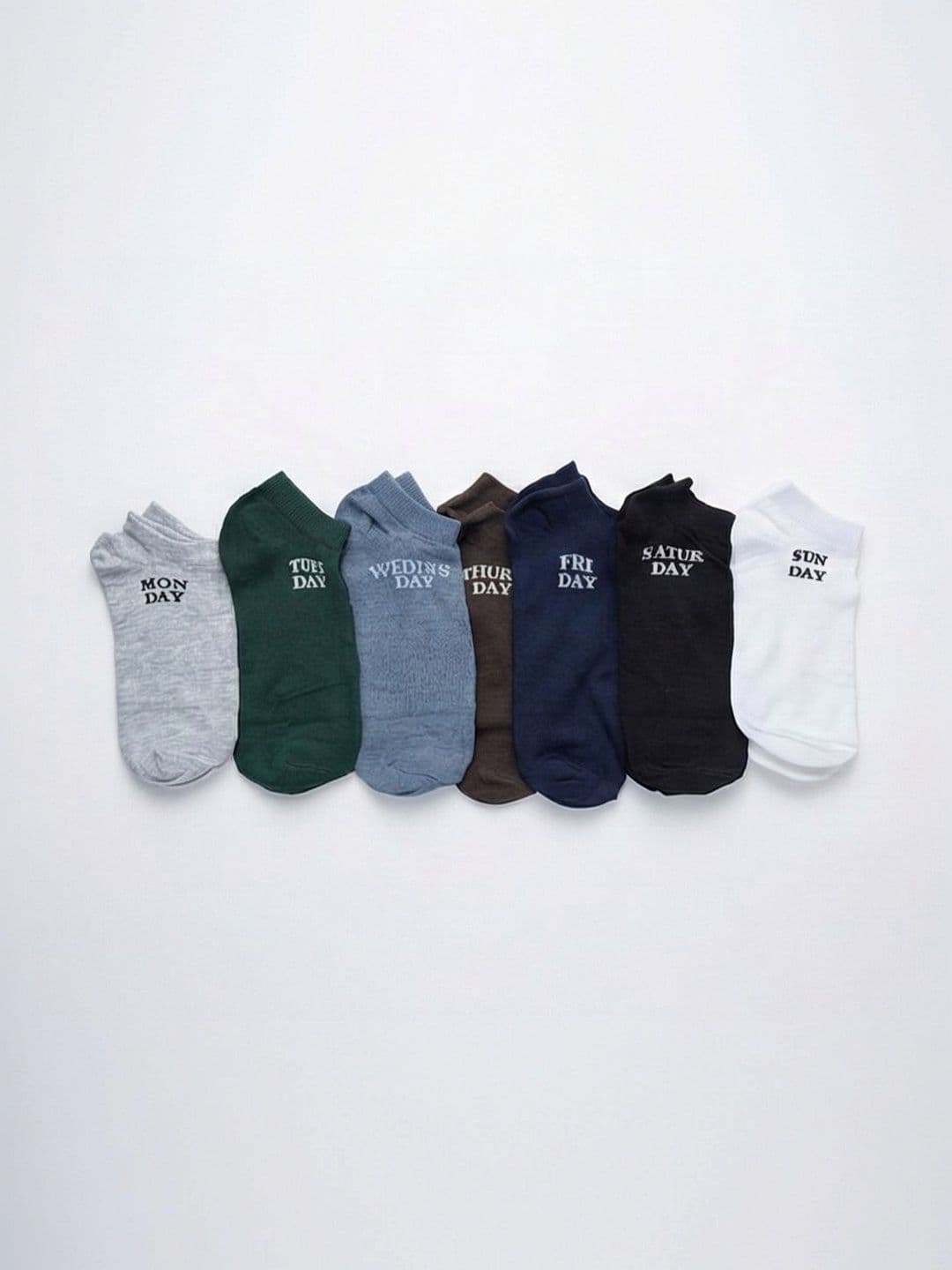 Moda Rapido Men Pack of 7 Cotton Blend Patterned Ankle Length Socks - view 1