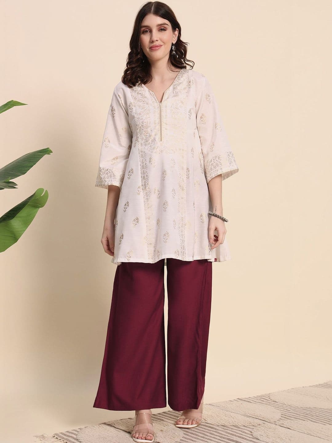 Pahervesh Women Liva Blend Ethnic Palazzos - view 1